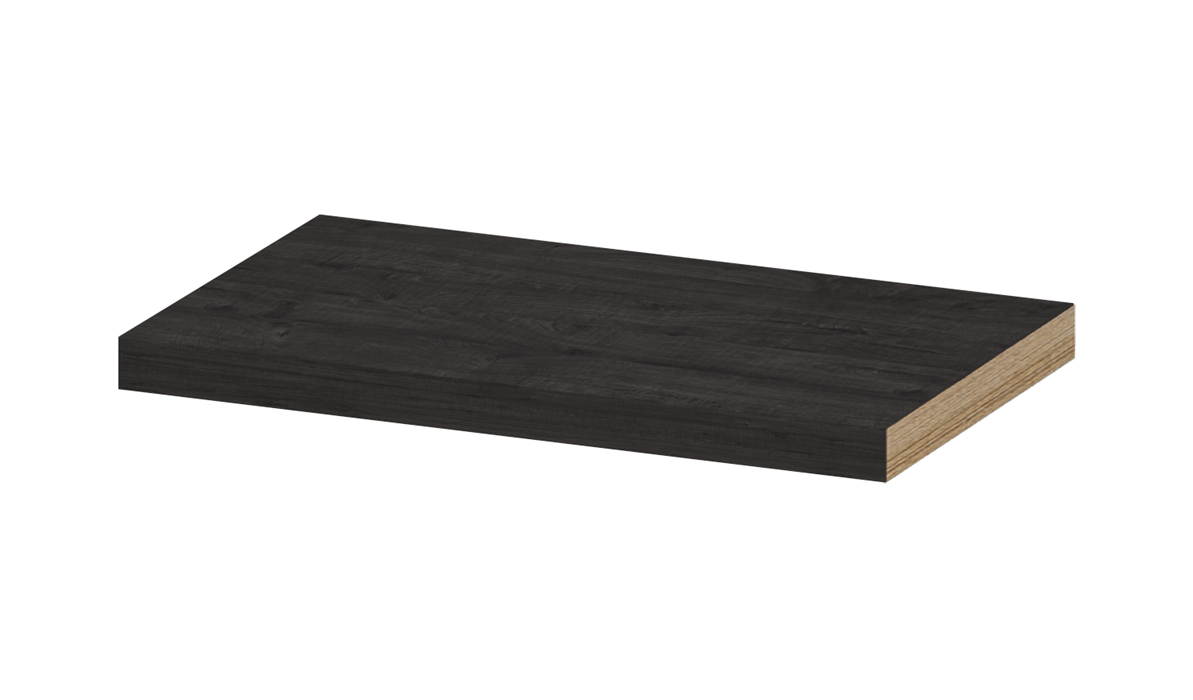 INK wandplank in dekor dikte 35mm voorzijde afgekant tbv nis 1258803 Houtskool eiken H35xB600xD350