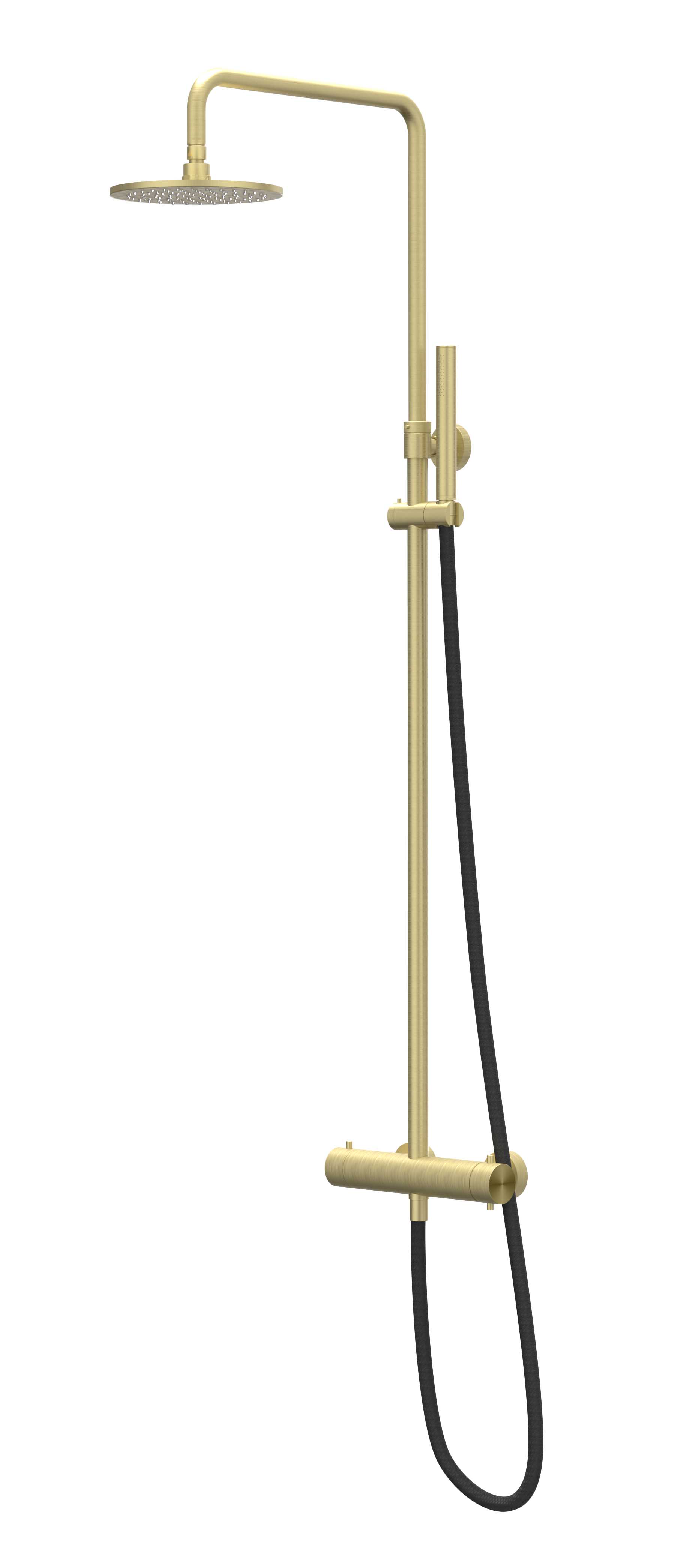 IVY Concord Doucheset opbouw set R20cm me en staafmodel CSC1IMPAA RVS316 gebr. mat goud PVD