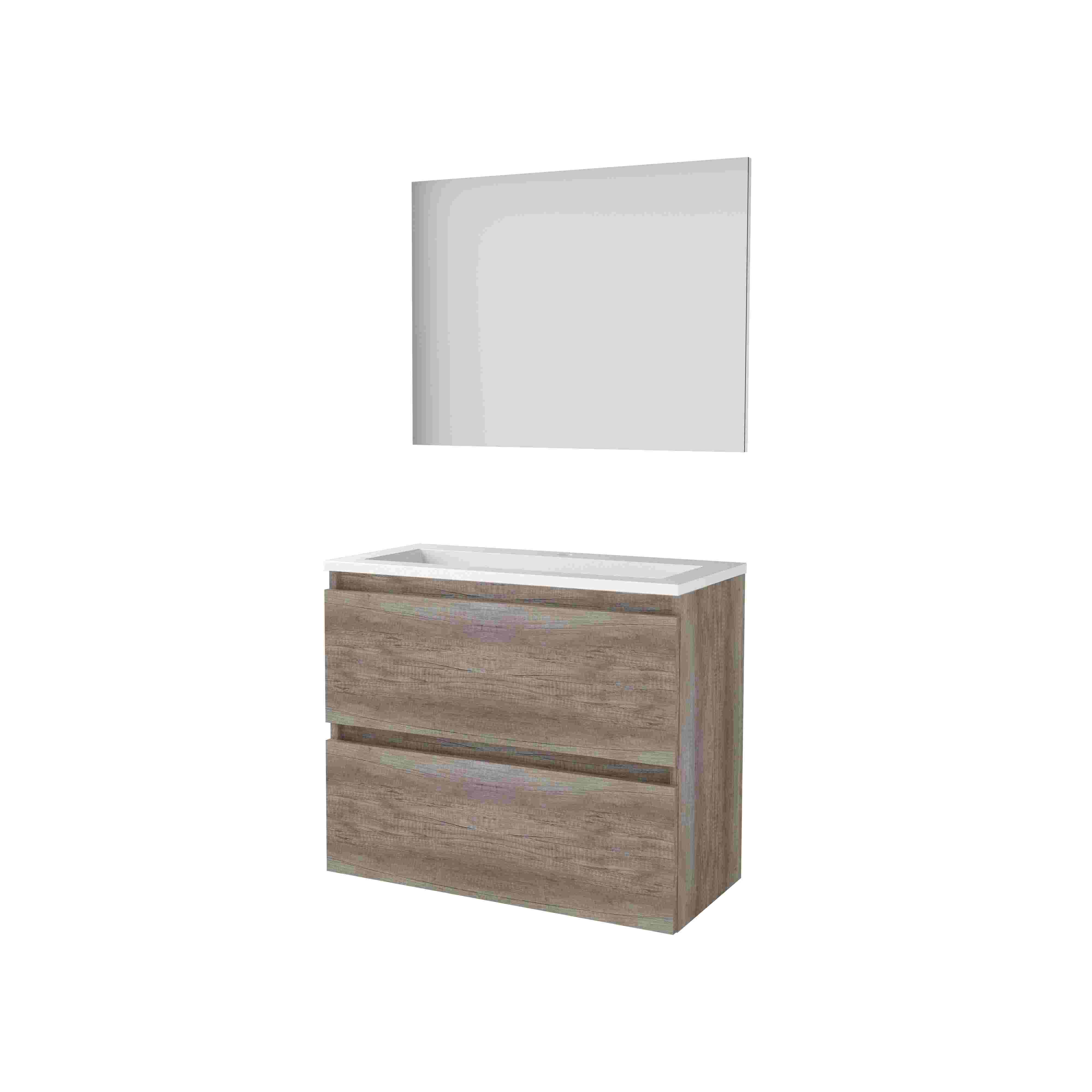 Basic Basic 39 onderk. GL incl. 2 la + Acryl wast. incl. 1 krgt. incl. spg. op plaat B800xD390 Scotch Oak / 1810272