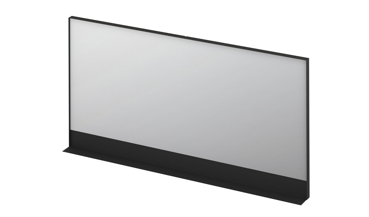 INK SP14 spiegel rechthoek in zwart kader incl. planchet mat zwart poedercoat alu. 8401507 Mat zwart H800xB1600xD100