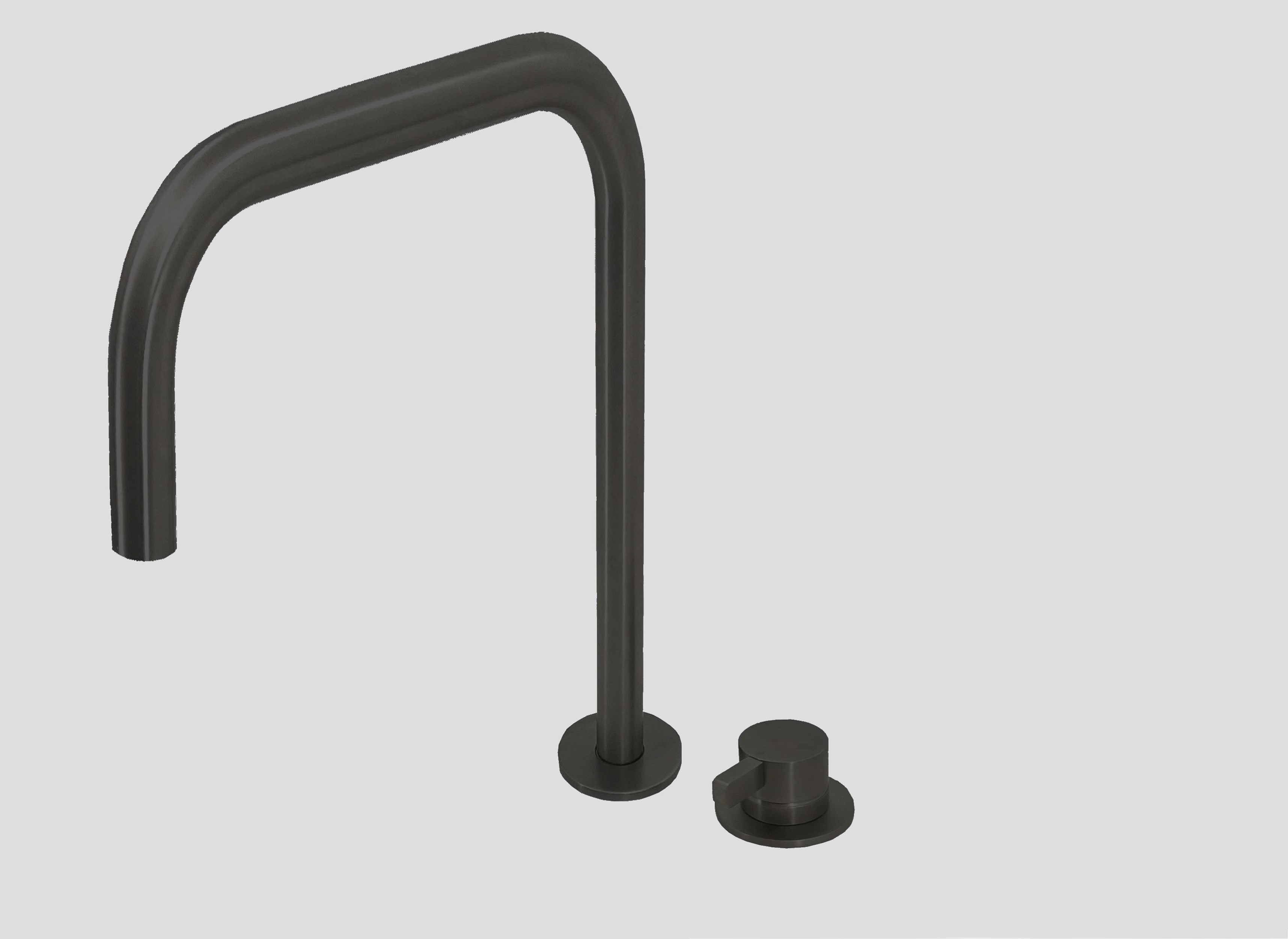 Lagoo Como Wastafelmengkraan 2-gats m. draaibare rechte uitloop high CM1232MB Matt Black