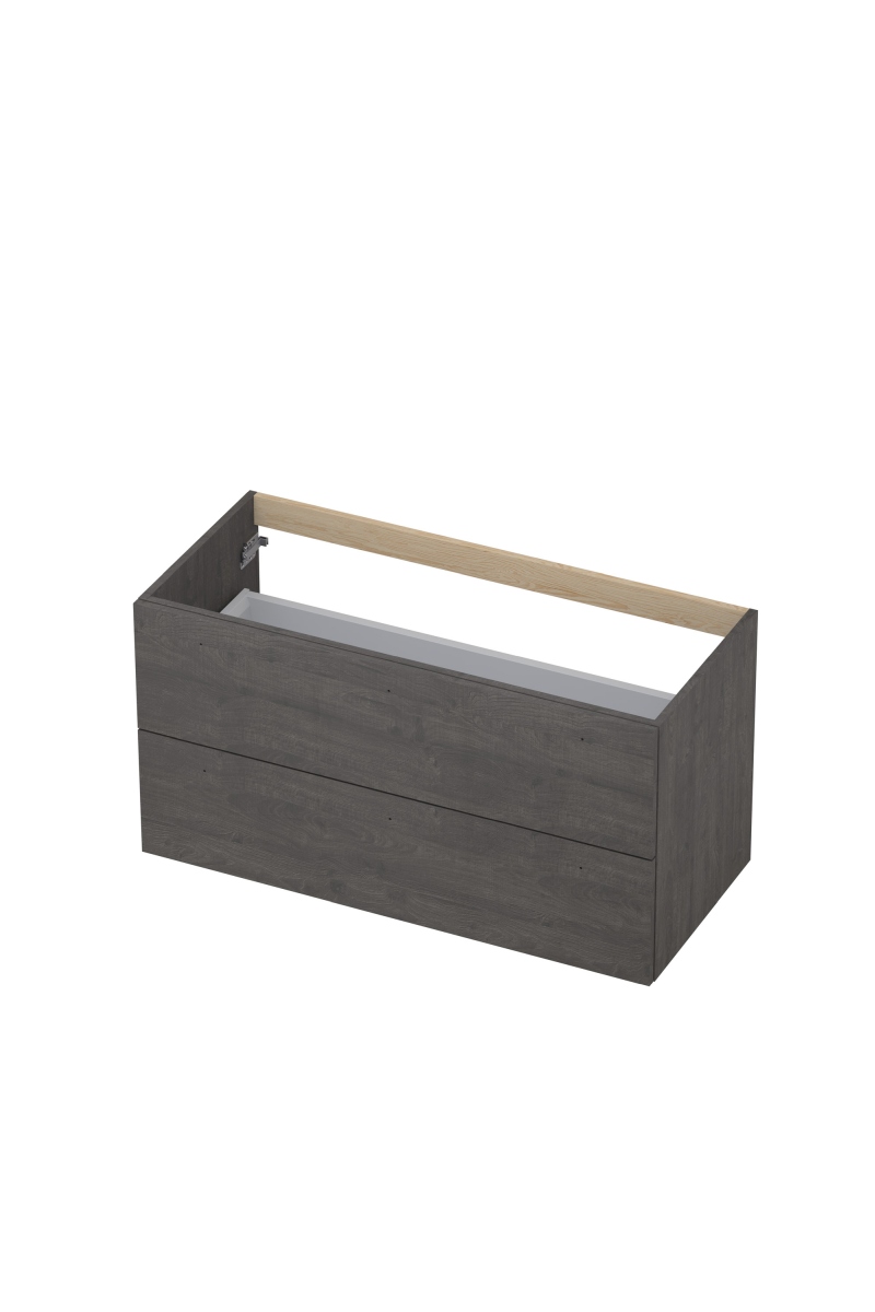 INK onderk. 2 laden met gr. hout decor 1101266 Oergrijs H520xB1000xD450