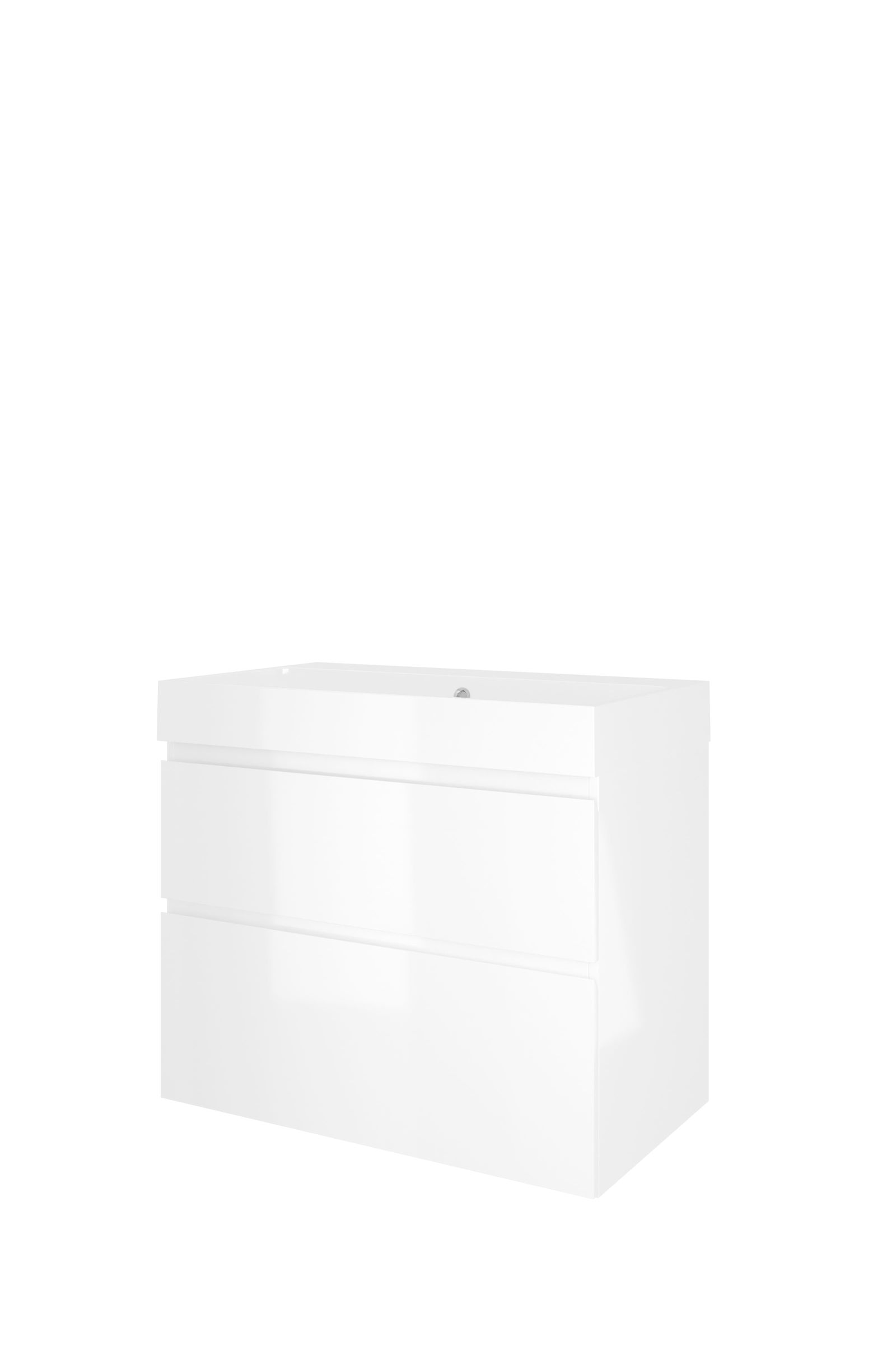 Proline set polystone Loft wast. z. krgt. en onderk. a-sym. 1817044 Glans wit/Glans wit H700xB800xD460