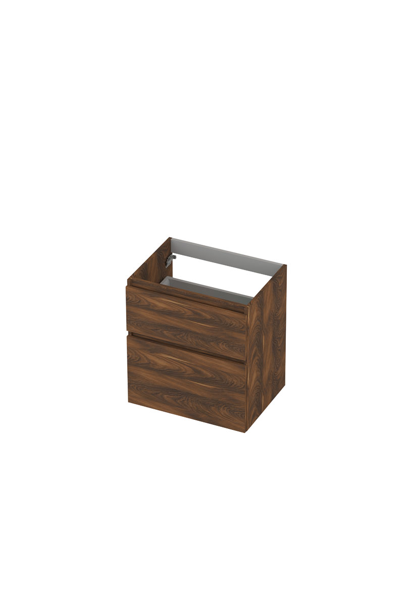 INK onderk. 2 la GL hout decor m. houten keerlijst a-symm. B600xD450xH650 Noten / 1257907