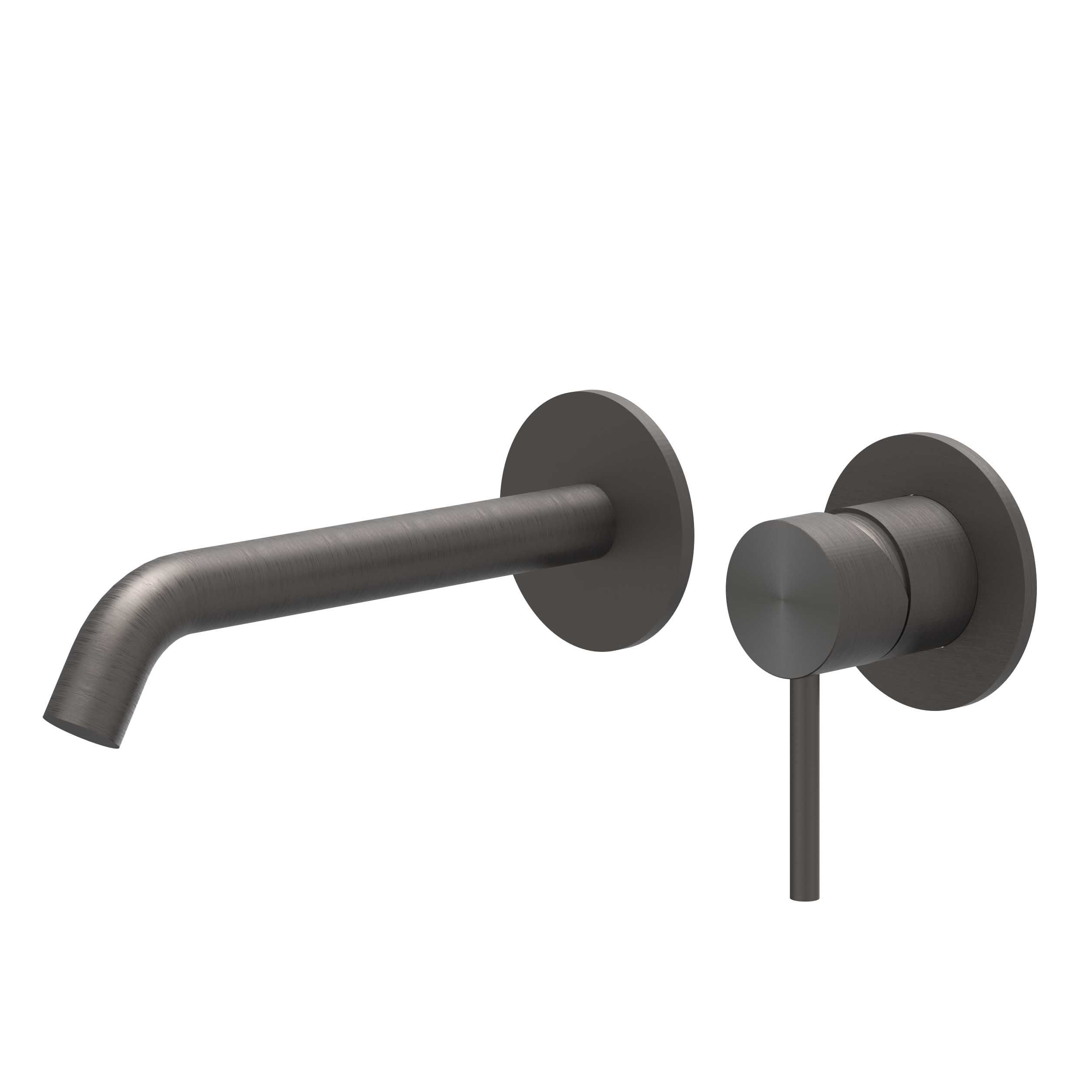 IVY Concord Wastafelmengkraan afbouwdeel 2-gats met gebogen uitloop 6100364 RVS316 gebr. carbon black PVD