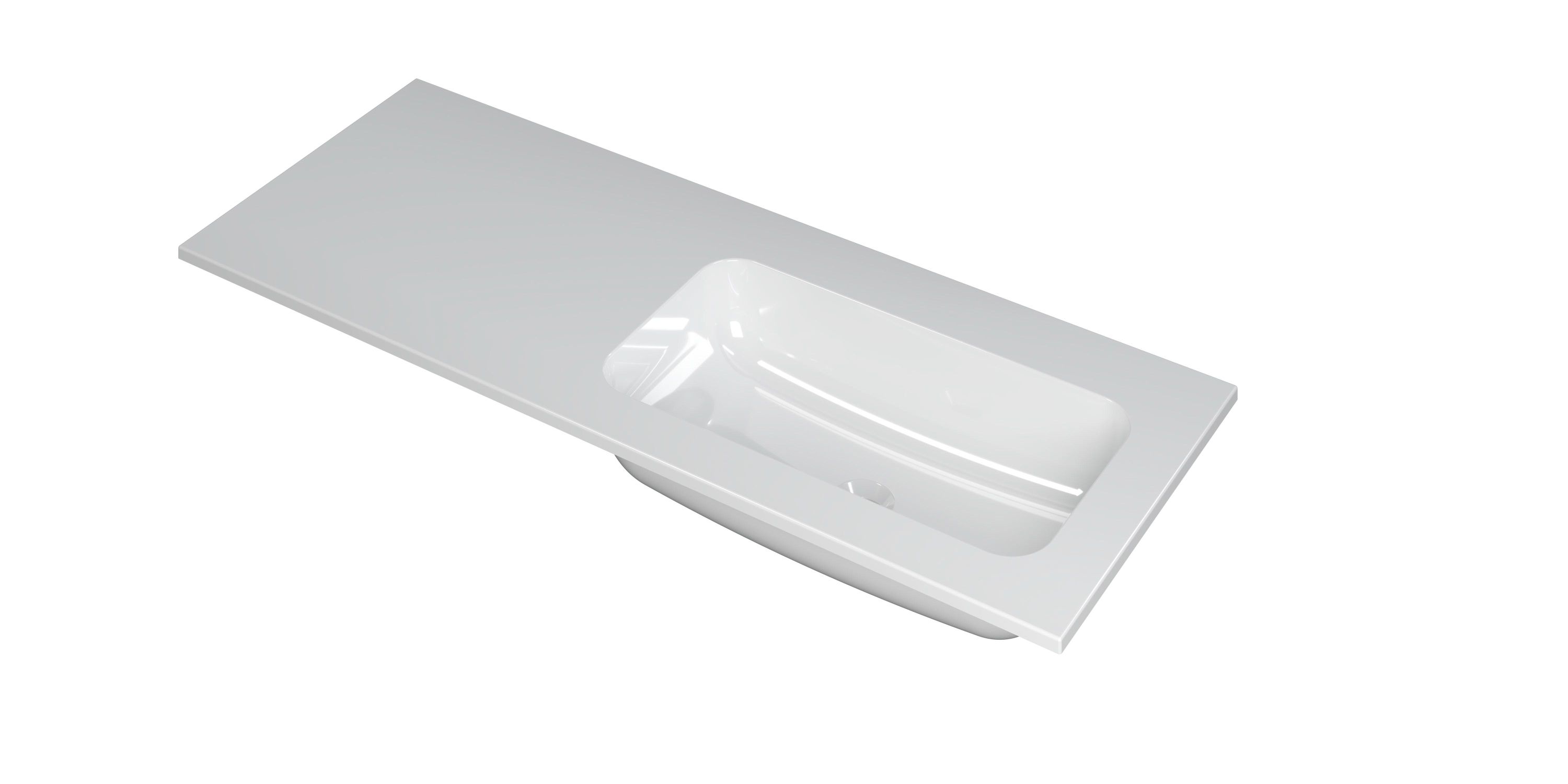 INK Faktor wast. polystone rechts z. krgt. 3407027 Glans wit H15xB1200xD450