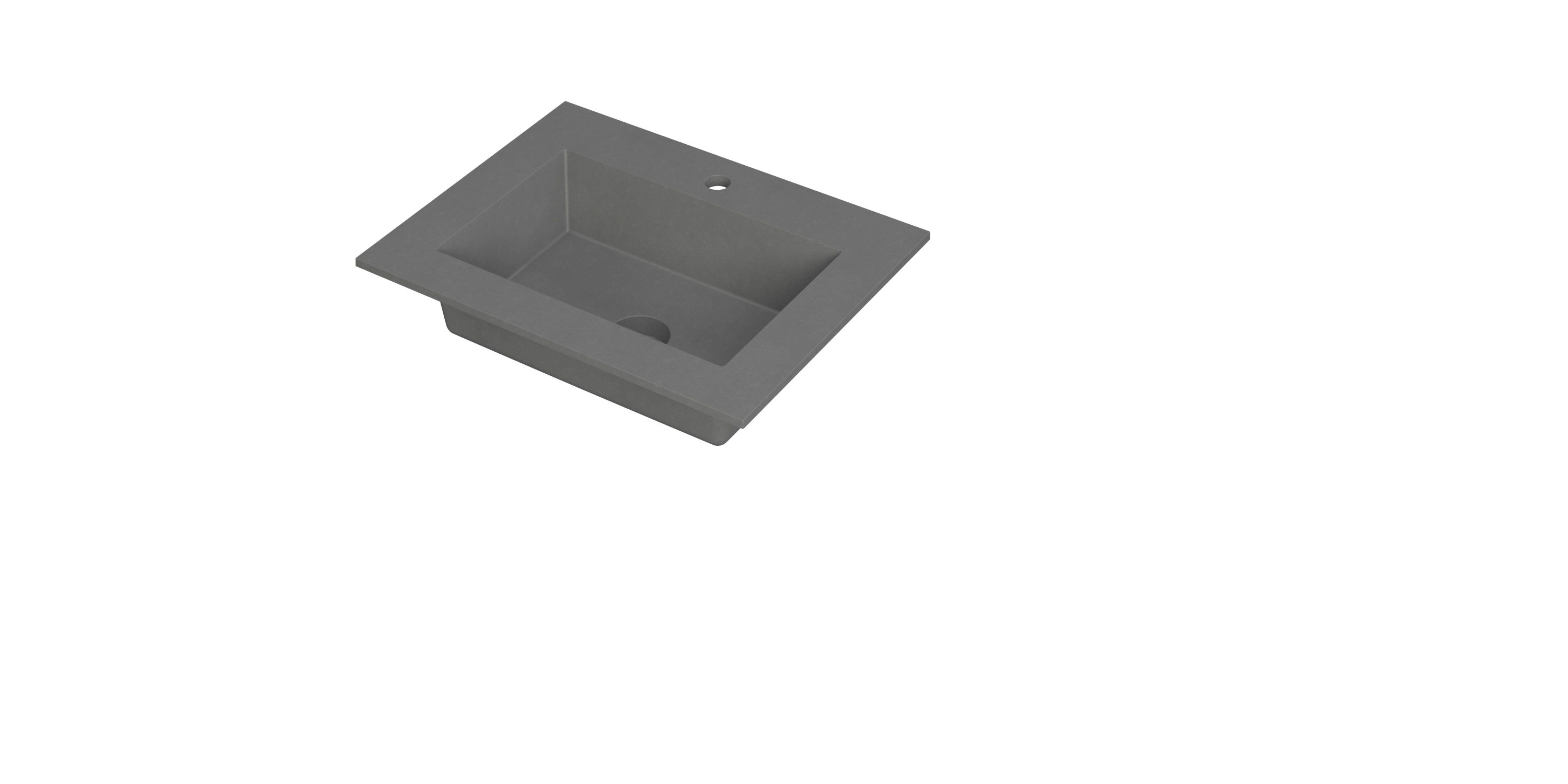 INK Kraft wastafel enkele bak 1 krgt 3417194 Quartz grijs H10xB600xD450