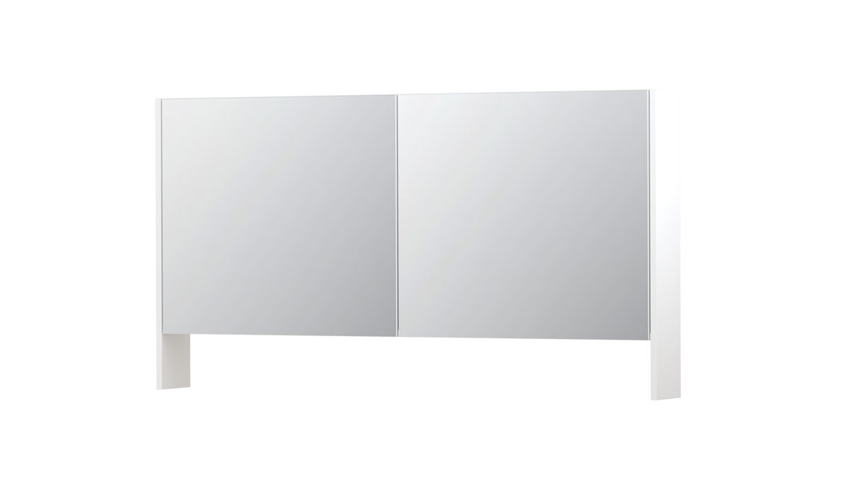 INK SPK3 spiegelkast m. dubbel gesp. 2 deuren icm open planchet en stop/schak. 1110301 m. wit H740xB1400xD140