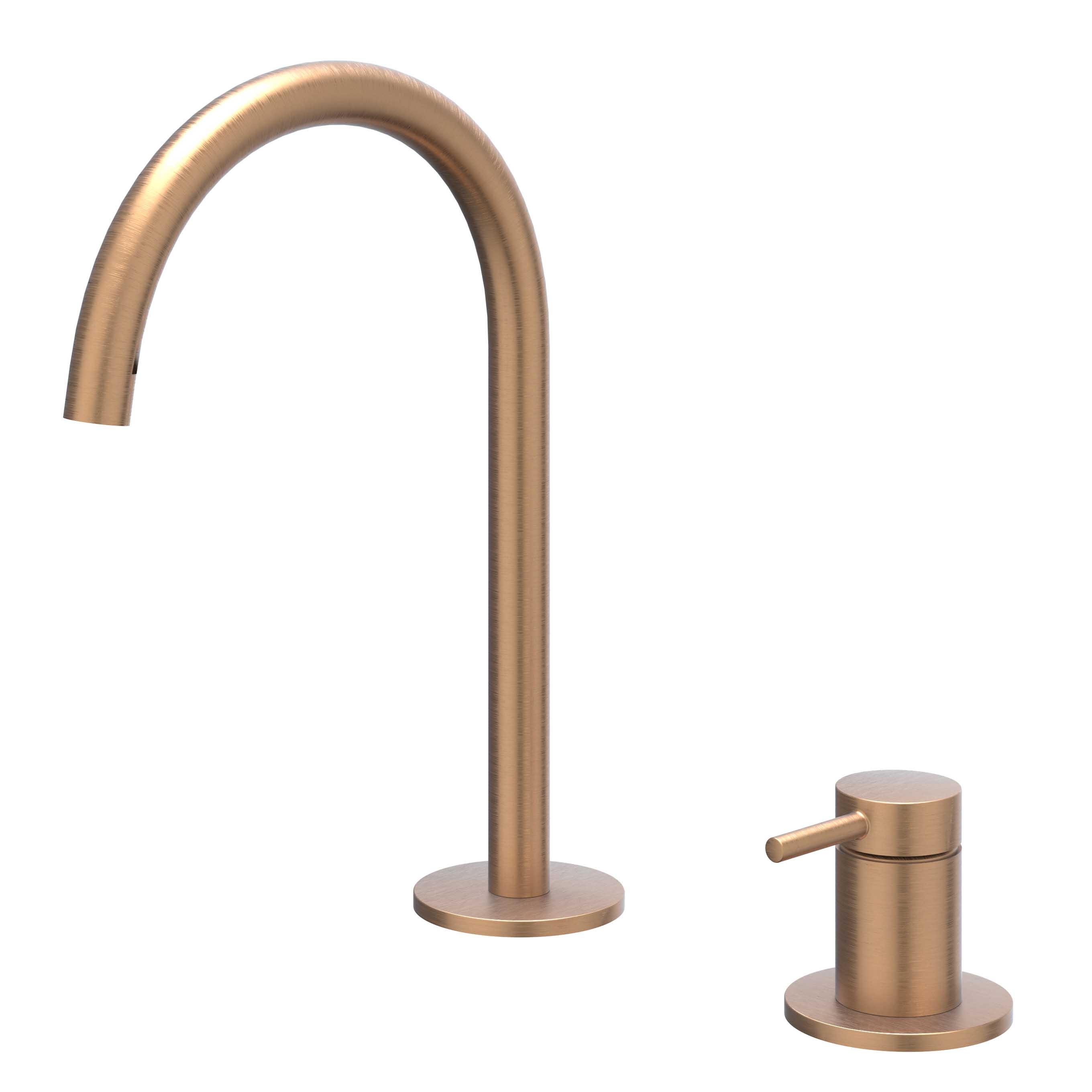 IVY Bond Wastafelmengkraan 2-gats bladmontage met uitloop coldstart 6100305 gebr. mat koper PVD