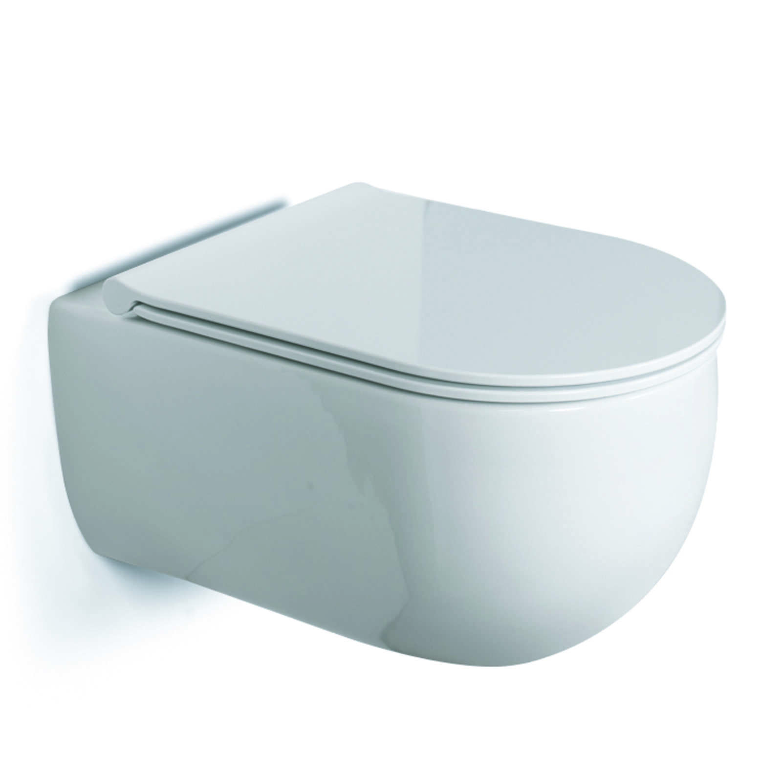 Futuro Flush wandcloset 53x34cm rimless + softclose toiletzitting Glans wit