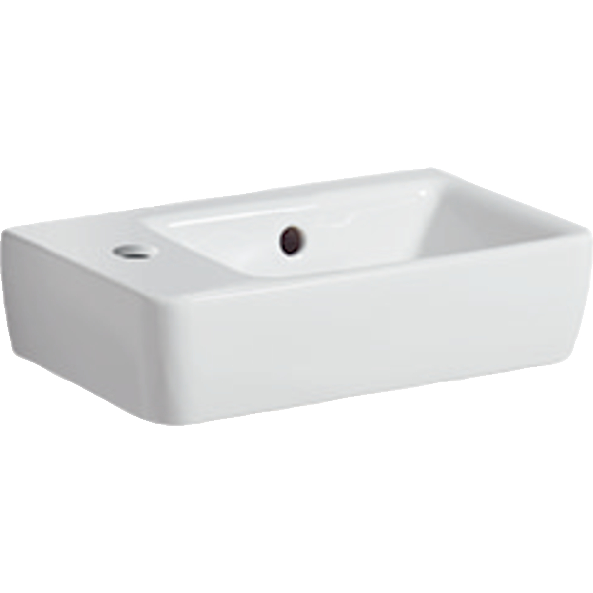 Geberit Renova compact fontein compact 40x25cm m. kraangat link m.overl. 276240000 wit