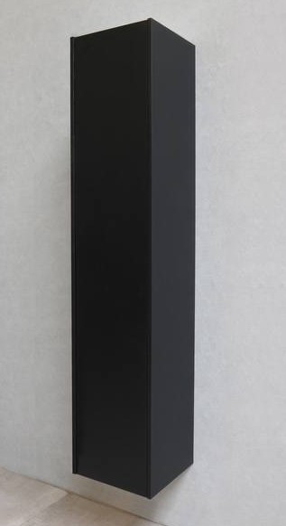 Proline P2O hoge kast 1 deur push 2 open incl. 4 glazen planch. 1228516 Mat zwart H1690xB350xD350