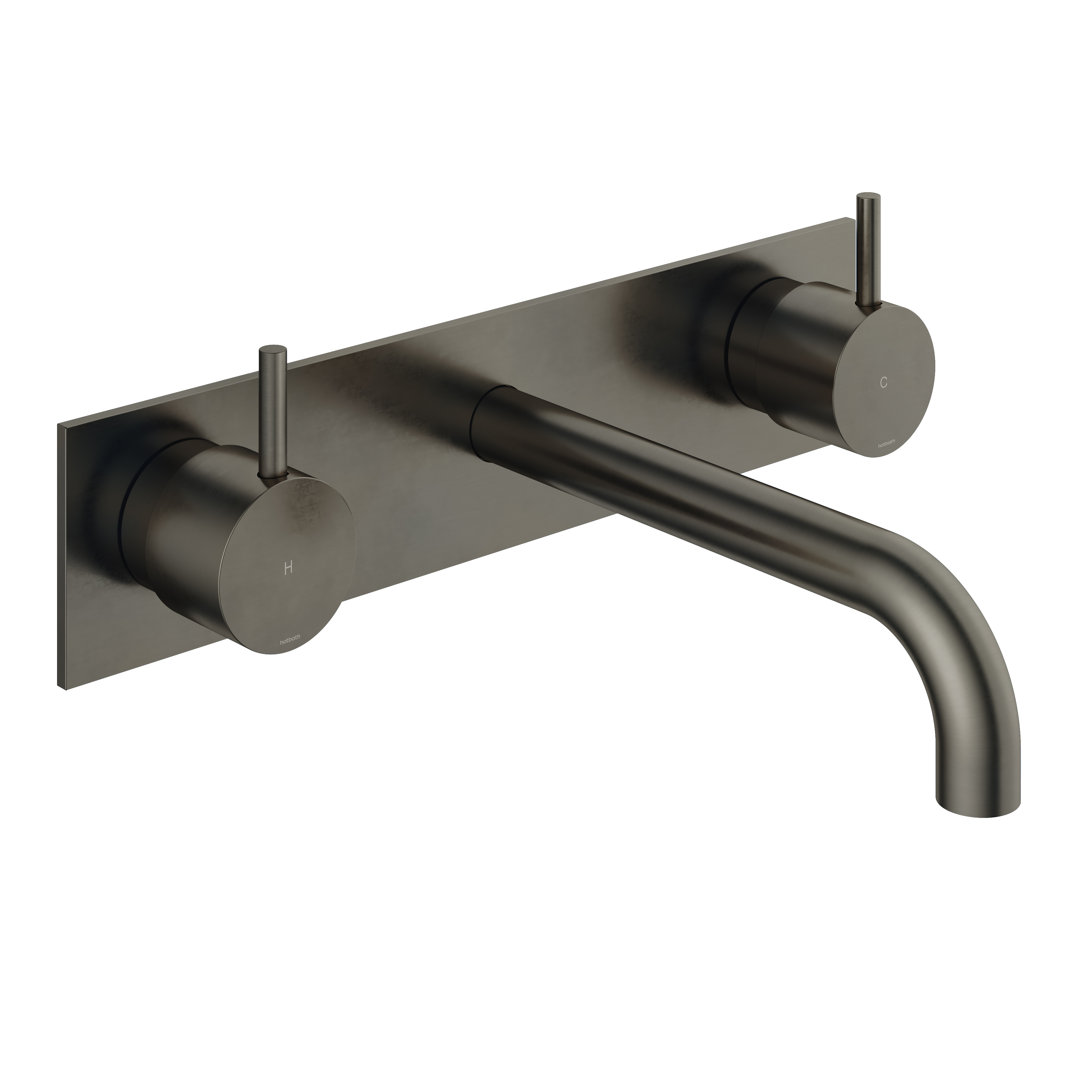 Hotbath Cobber afbouw wastafelmengkraan 3 gats met plaat 18 cm CB006TEXT18AI Verouderd IJzer