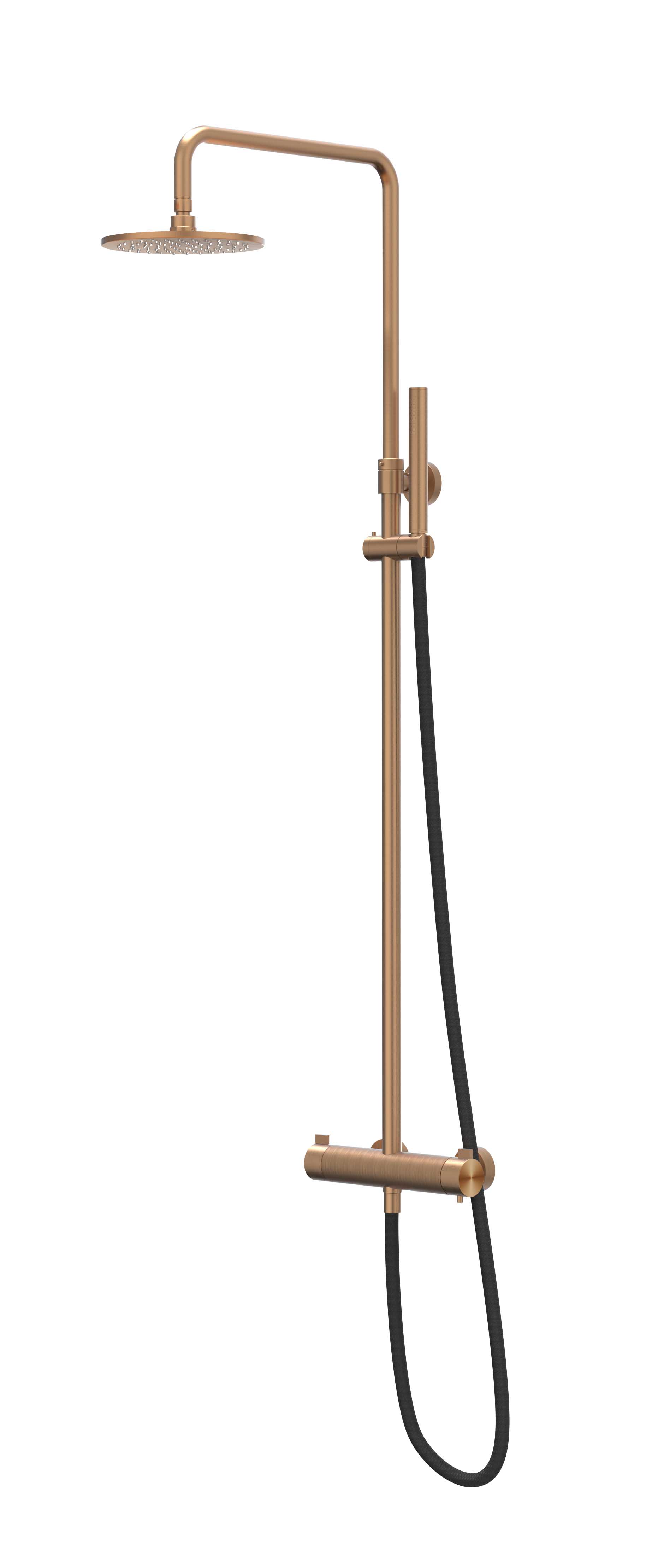 IVY Tribe Doucheset opbouw set R30cm me en staafmodel CST1IGKAC RVS316 gebr. mat koper PVD