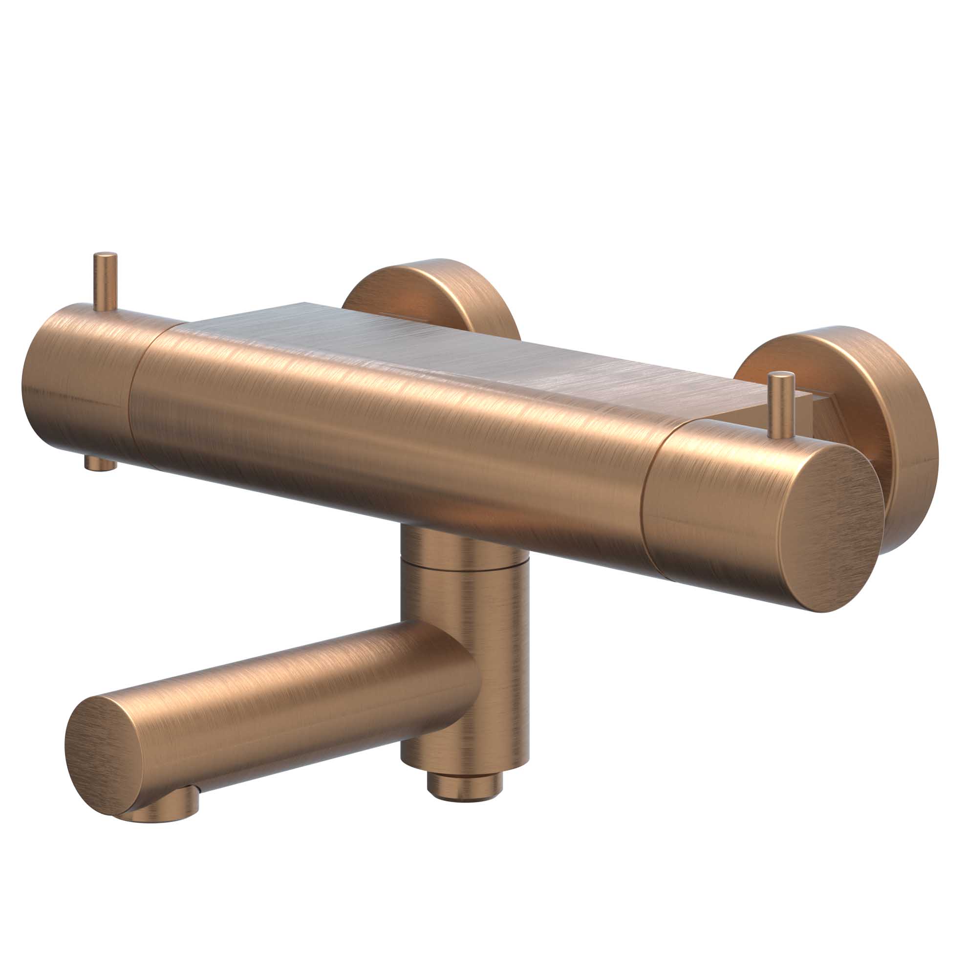 IVY Bond Badtherm.kraan opbouw m/wegdraaibare baduitloop m/omstel 6301005 gebr. mat koper PVD