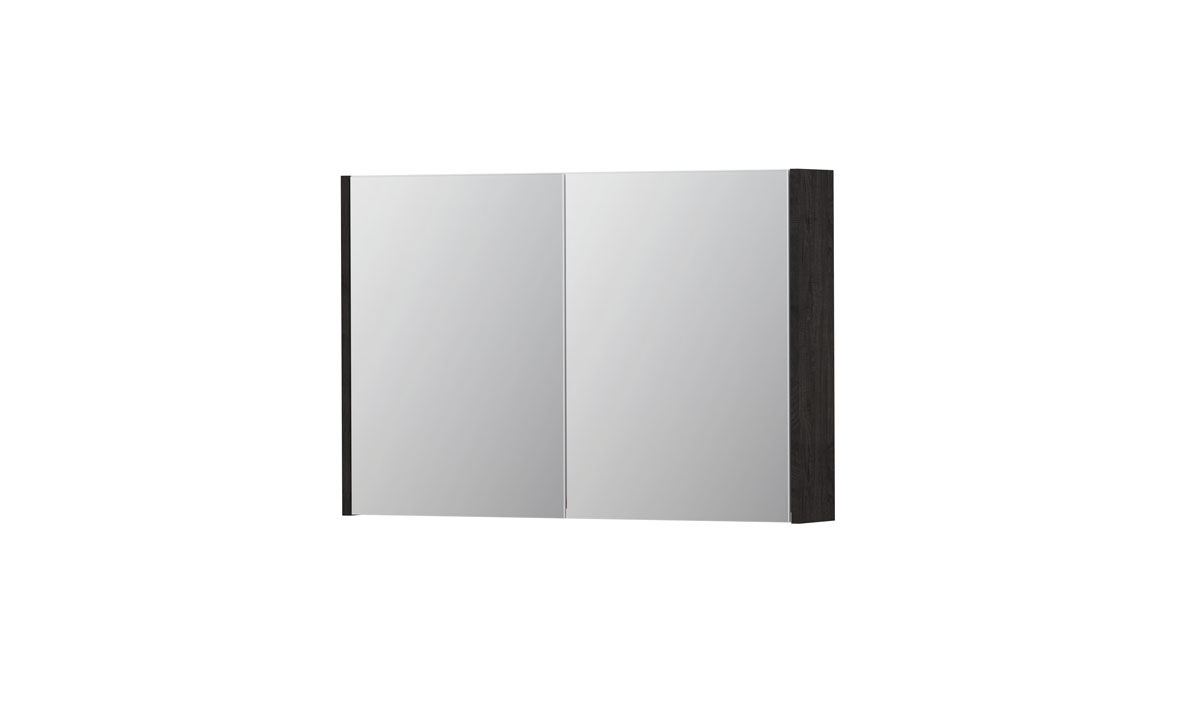 INK SPK1 spiegelkast m. 2 dubbelzijdige spiegeldeuren en stop/schak. 1110615 Houtskool eiken H600xB900xD140