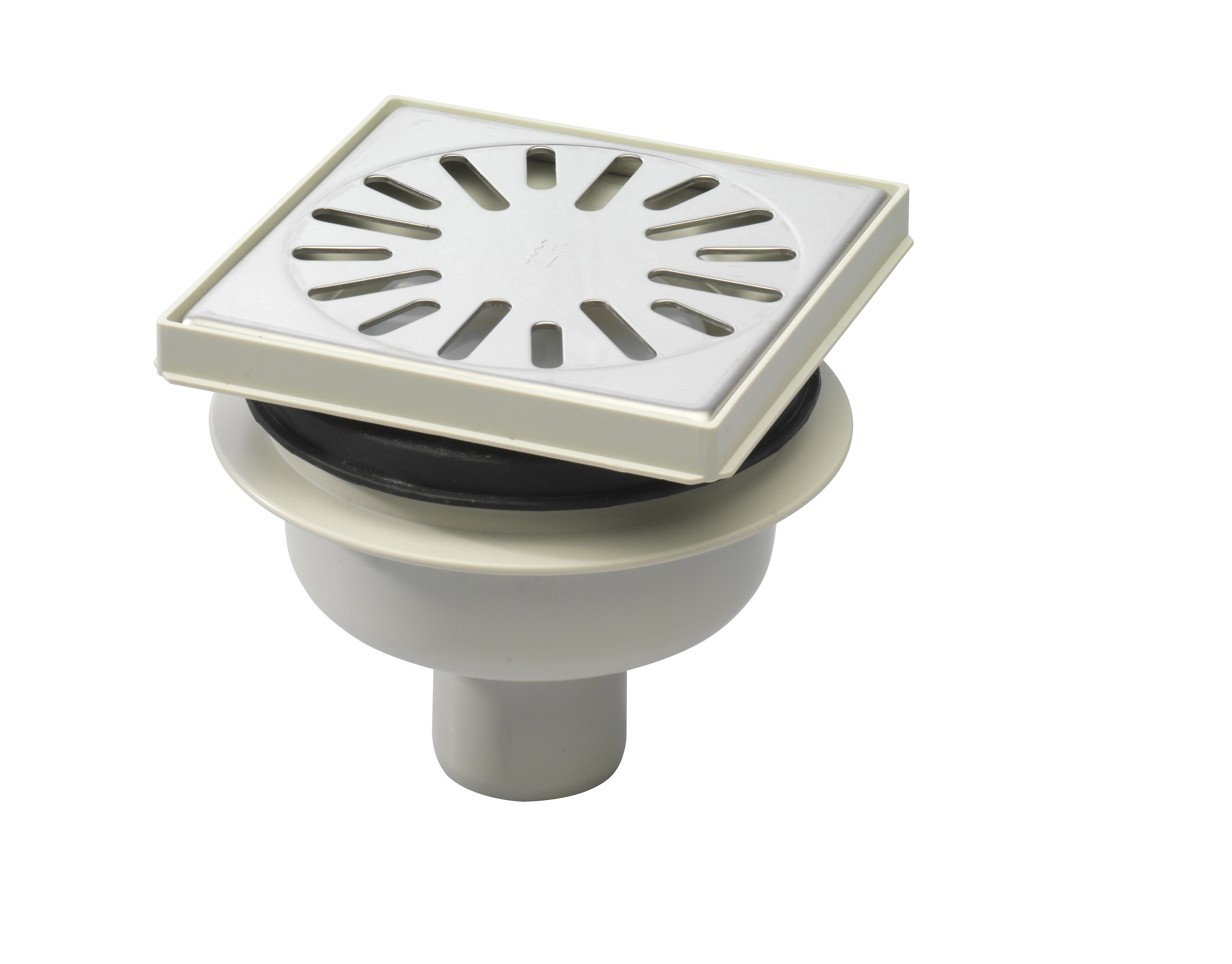 Aquaberg ABS put m/RVS rooster onder uitlaat verstelbaar vert-hor 4015146 14.6x14.6cm