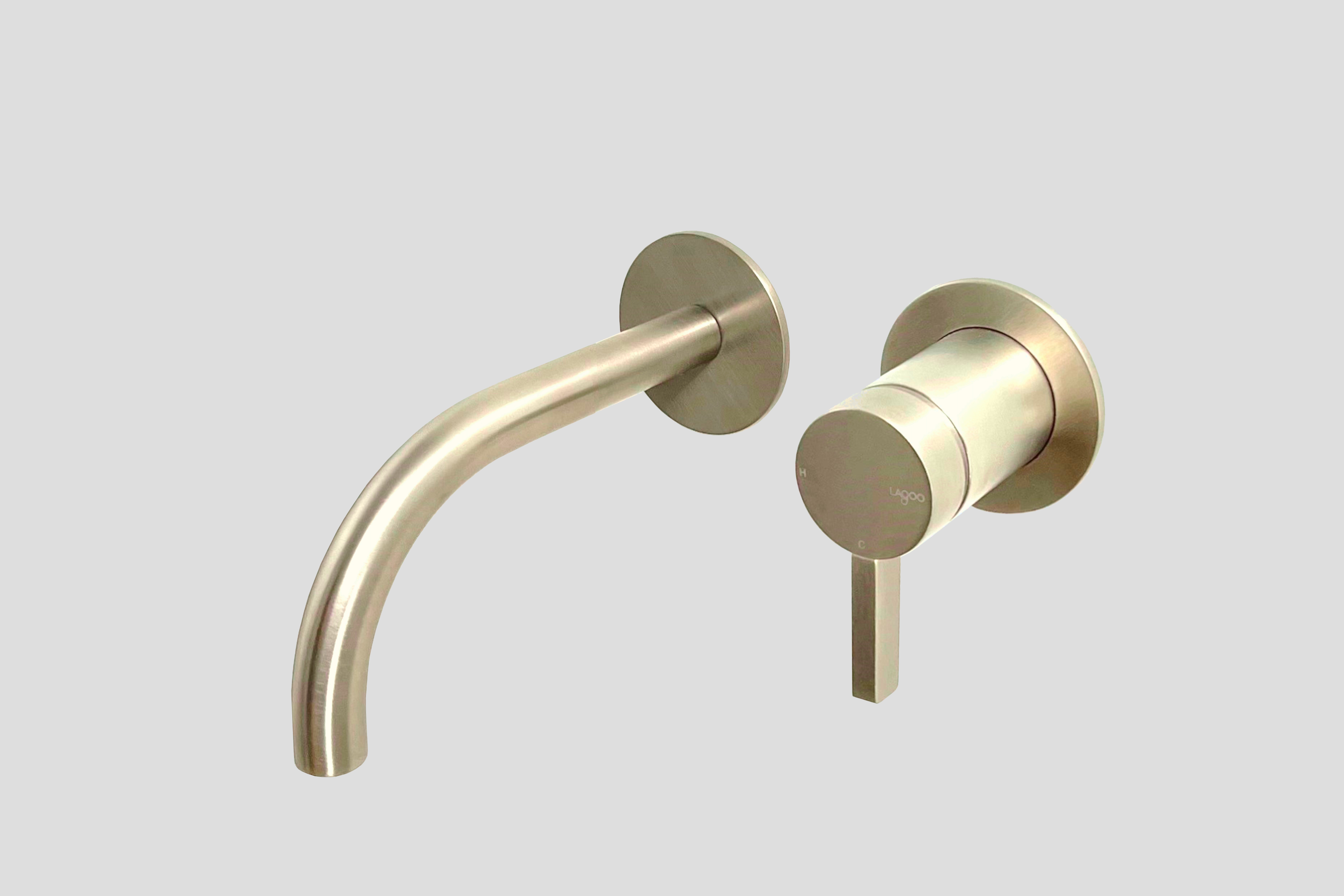 Lagoo Como Inbouw wastafelmengkraan afbouwdeel m. uitloop 19 cm CM1200-19PG Brushed Champagne PVD