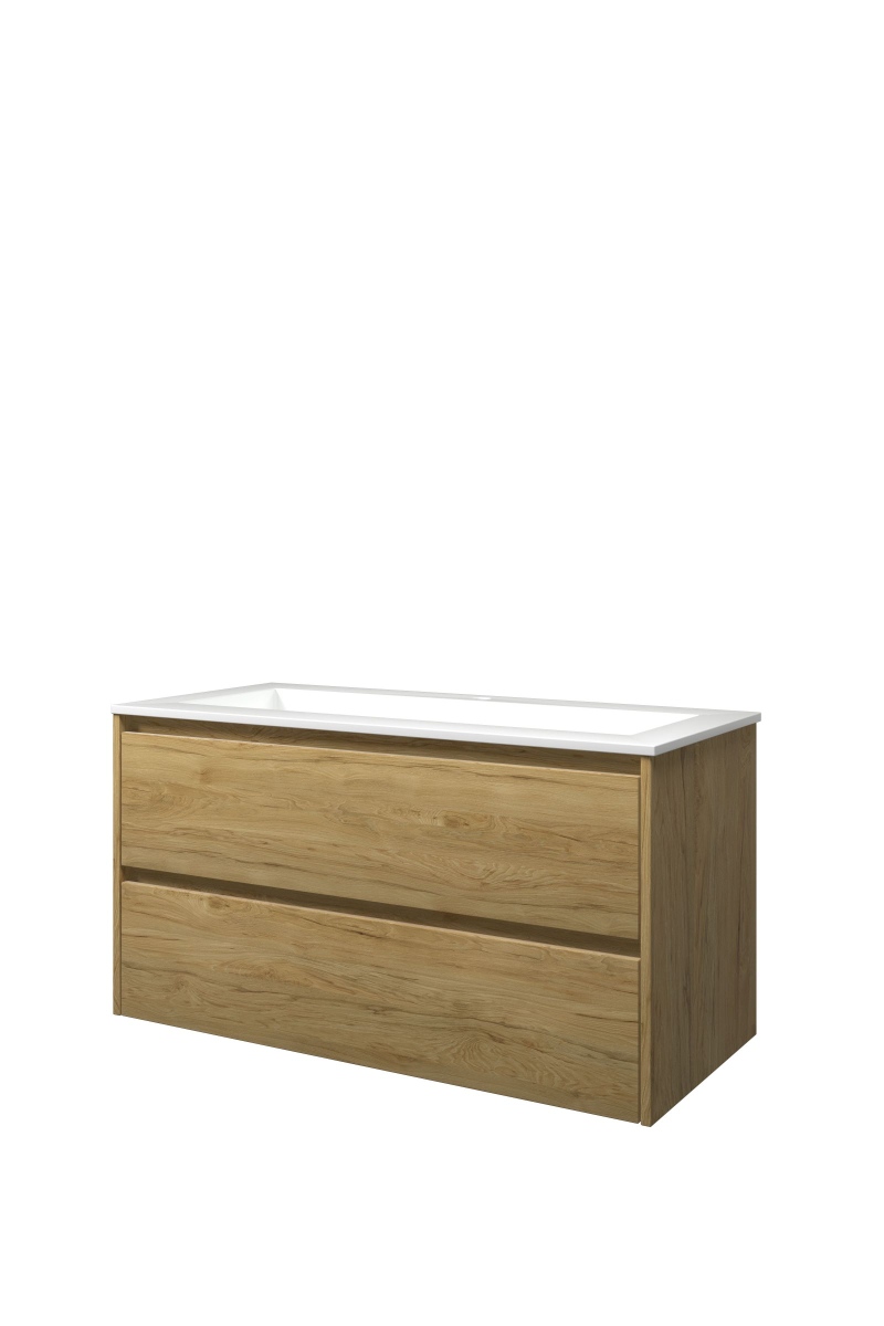Proline set polystone Elegant wast. met 1 krgt. en onderk. sym. 1816192 Ideal oak/Glans wit H540xB1000xD460