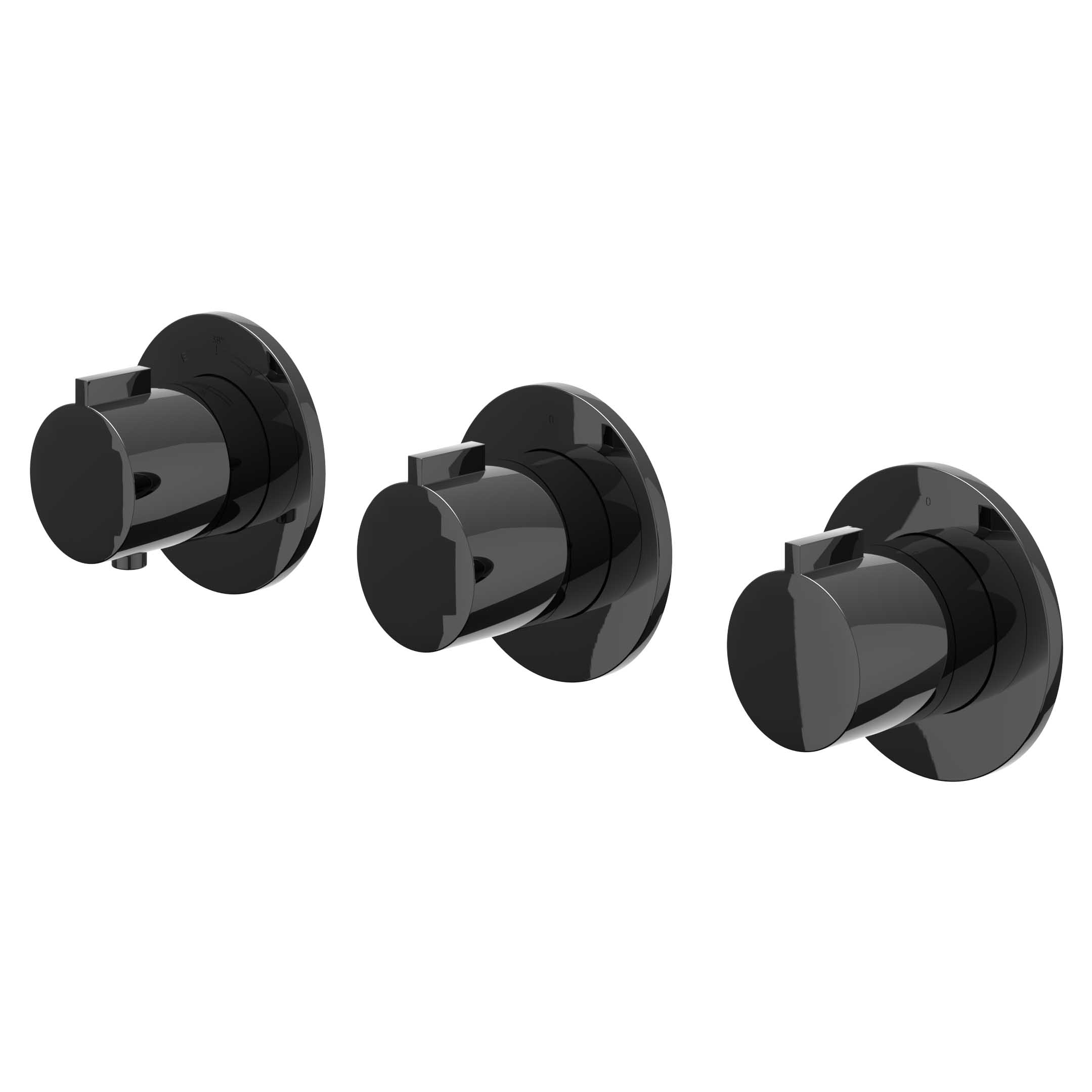 IVY Pact Afbouw inbouwtherm. m/2 stopkranen symmetry m/ronde rozetten 6202357 Zwart chroom PVD