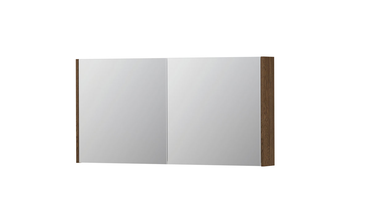 INK SPK1 spiegelkast m. 2 dubbelzijdige spiegeldeuren en stop/schak. 1110727 massiek eiken Chocolate H600xB1200xD140