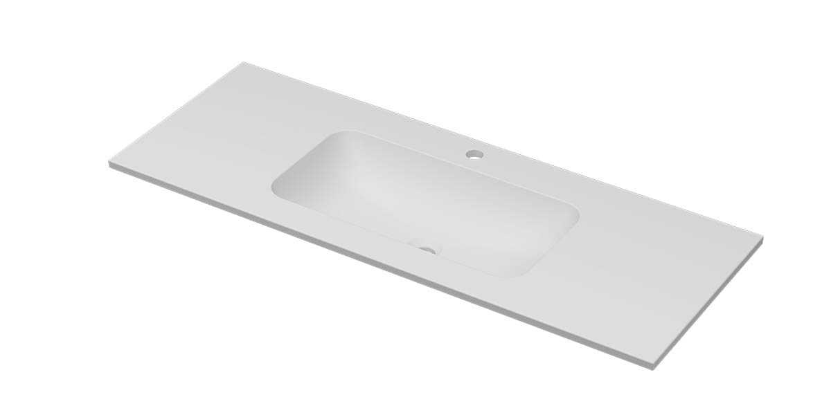 INK Aspekt wast. porselein midden m. 1 krgt. H15xB1200xD450 Mat wit / 207234