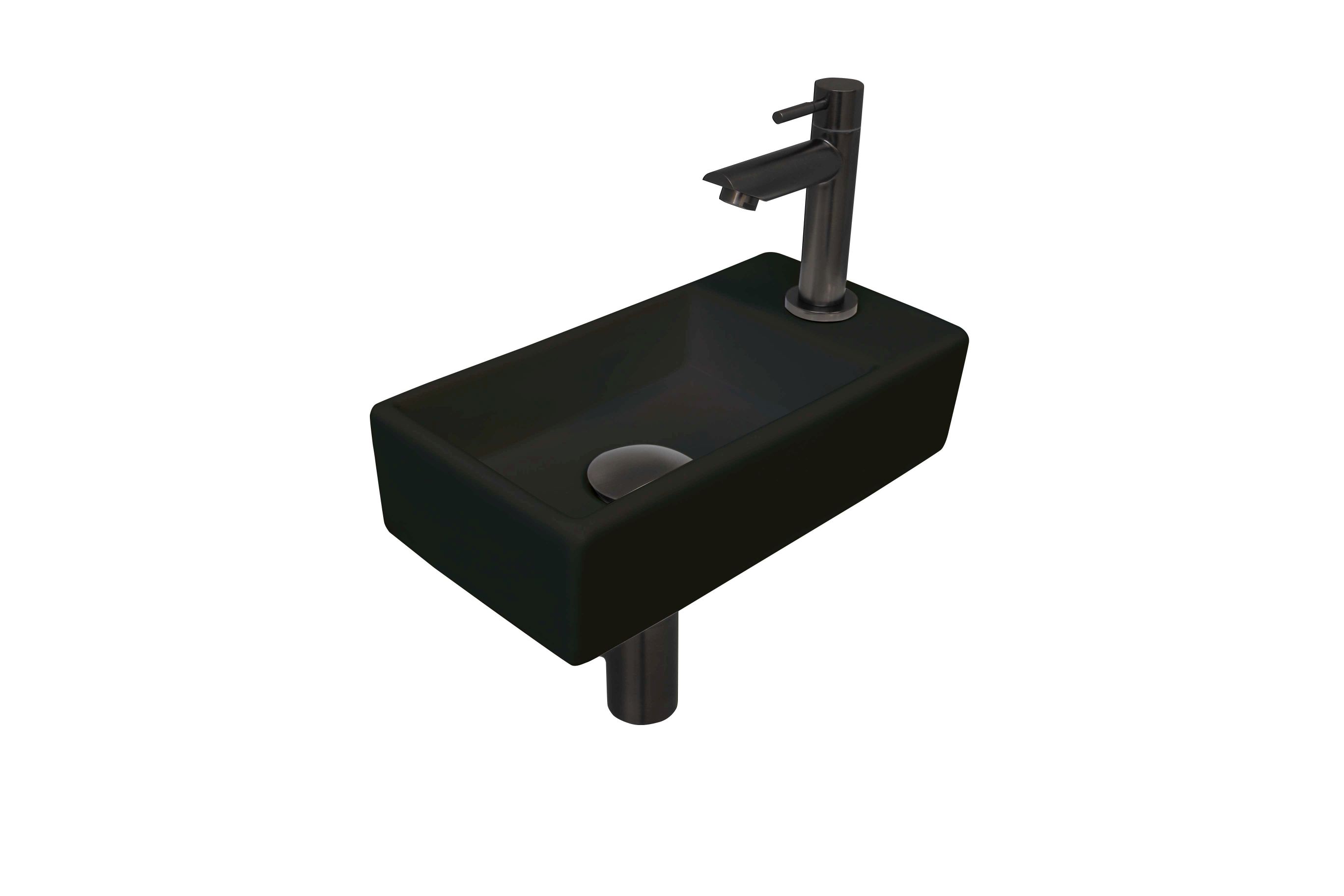 INK fonteinpack pors. R incl. kraan sifon plug en montageset 1805365 m. zwart/Gun metal H90xB360xD180