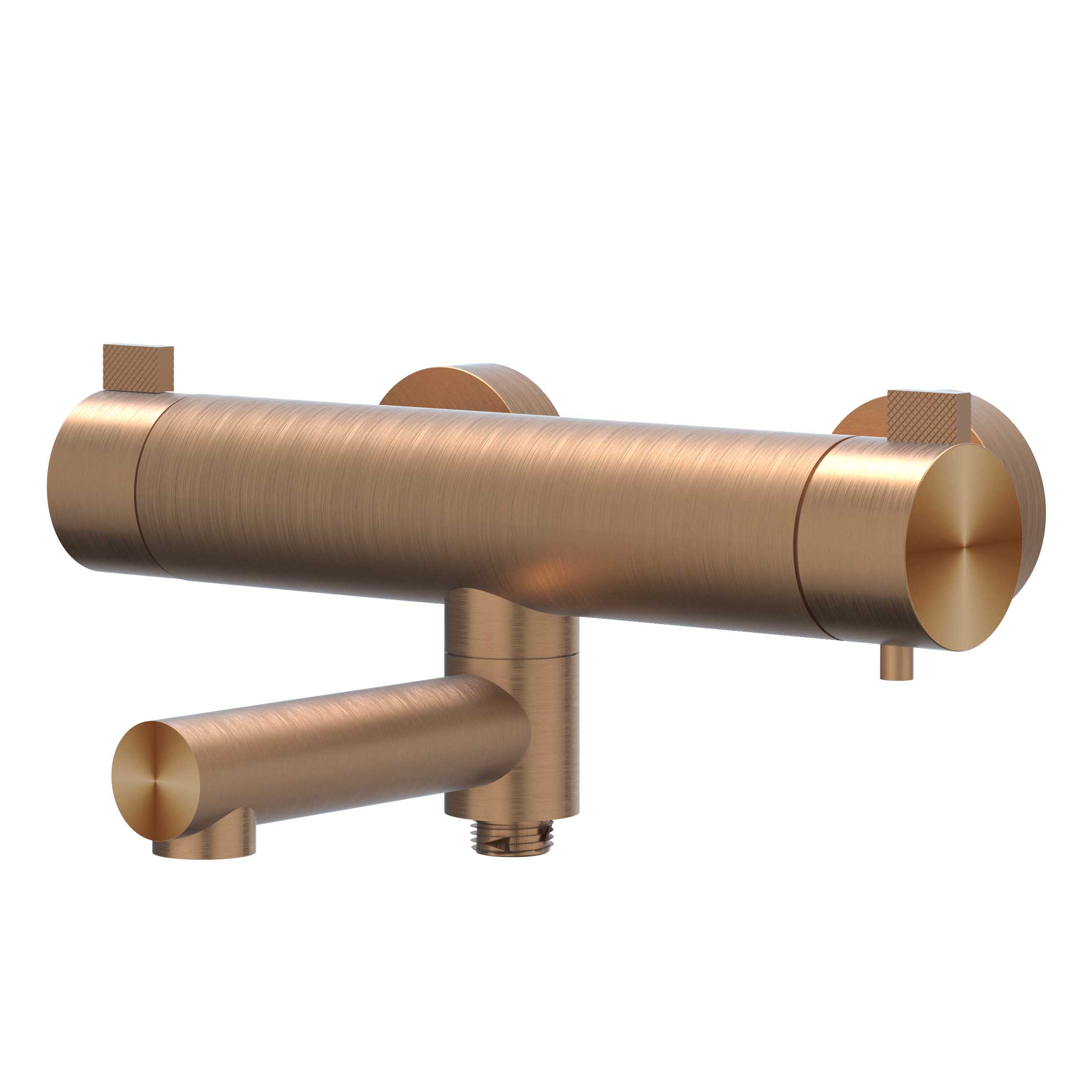 IVY Tribe Badtherm.kraan opbouw m/wegdraaibare baduitloop m/omstel 6301023 RVS316 gebr. mat koper PVD