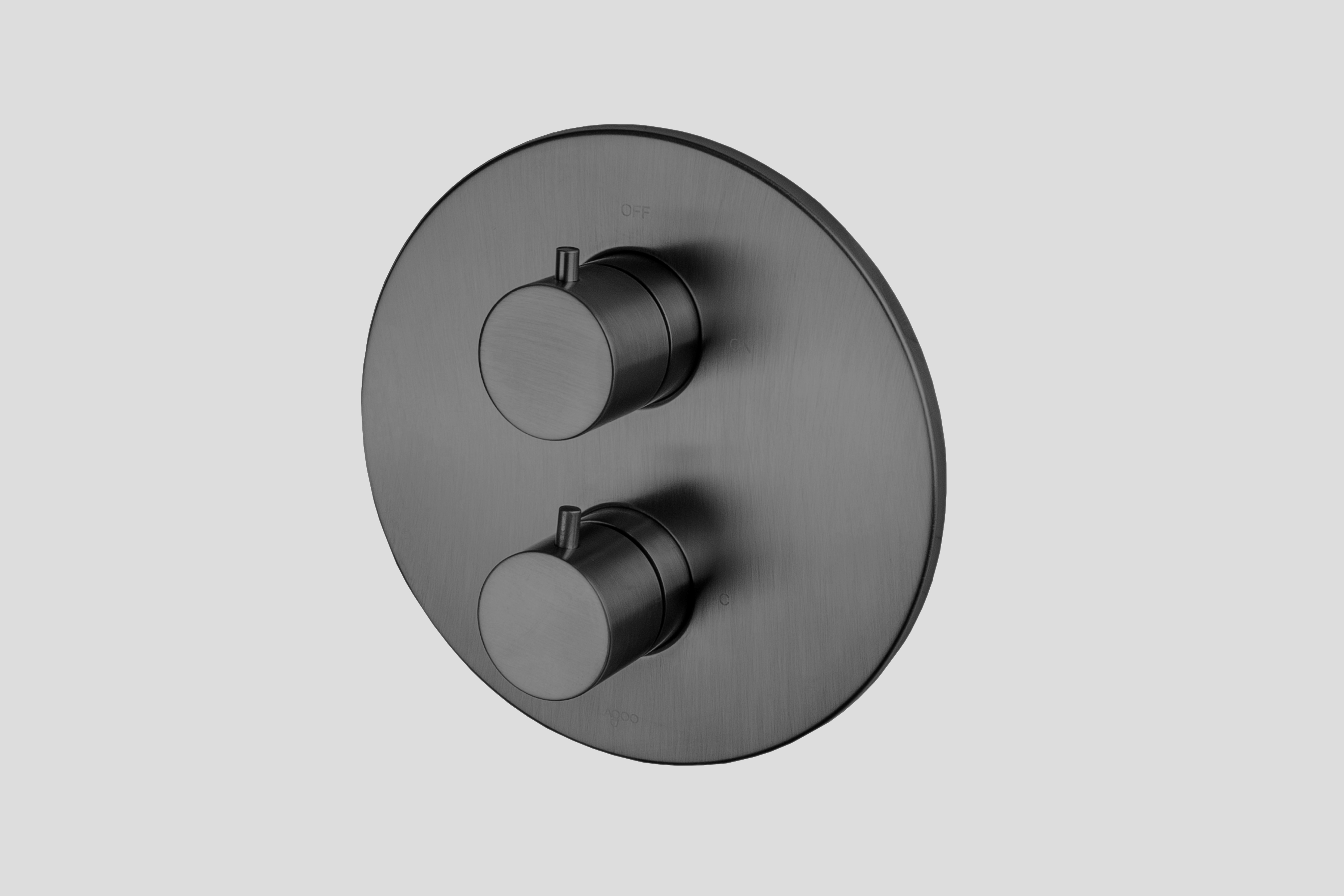 Lagoo Garda inbouw thermostaat met 2-weg stop/omstel afb.deel G2231GM Brushed Gun Metal PVD