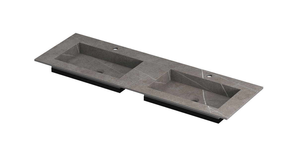 INK Post wast. keramische slab envelop bak dubbel 2 krgt. H10xB1400xD450 Armani grey mat / 210111