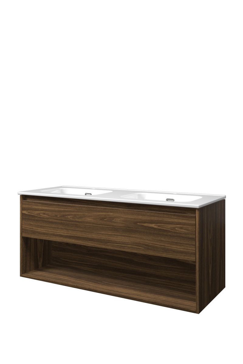 Proline dubbel set porselein Elegant wast. dubbel met 2 krgt. en onderk. met schap 1815073 Cabana oak/Glans wit H540xB1200xD460