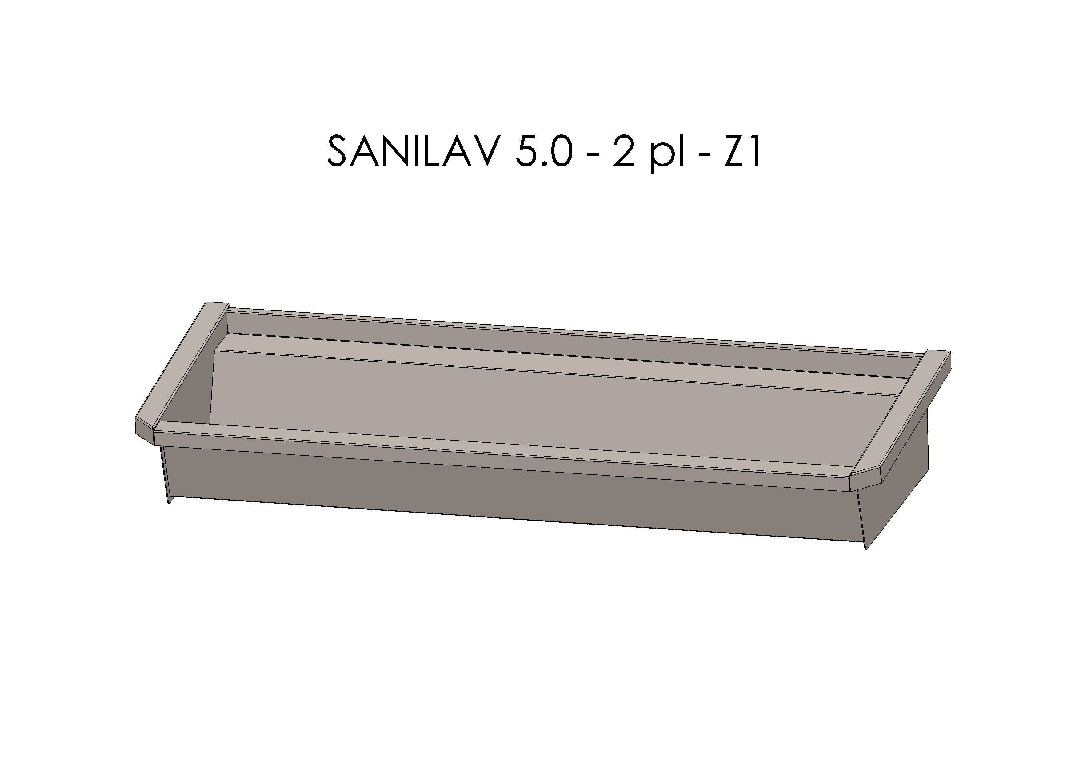 Intersan Sanilav muurwastrog rvs 2p 120 z/krn SANILAV 5.0-2-Z1