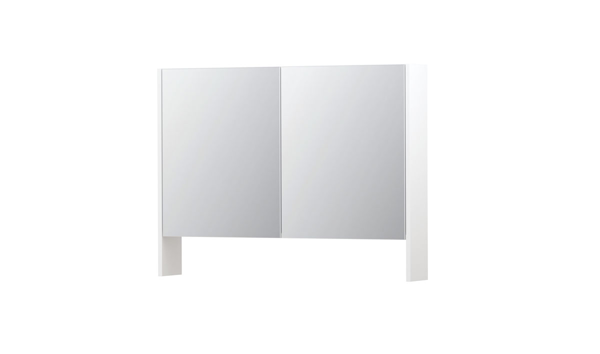 INK SPK3 spiegelkast m. dubbel gesp. 2 deuren icm open planchet en stop/schak. 1110201 m. wit H740xB1000xD140