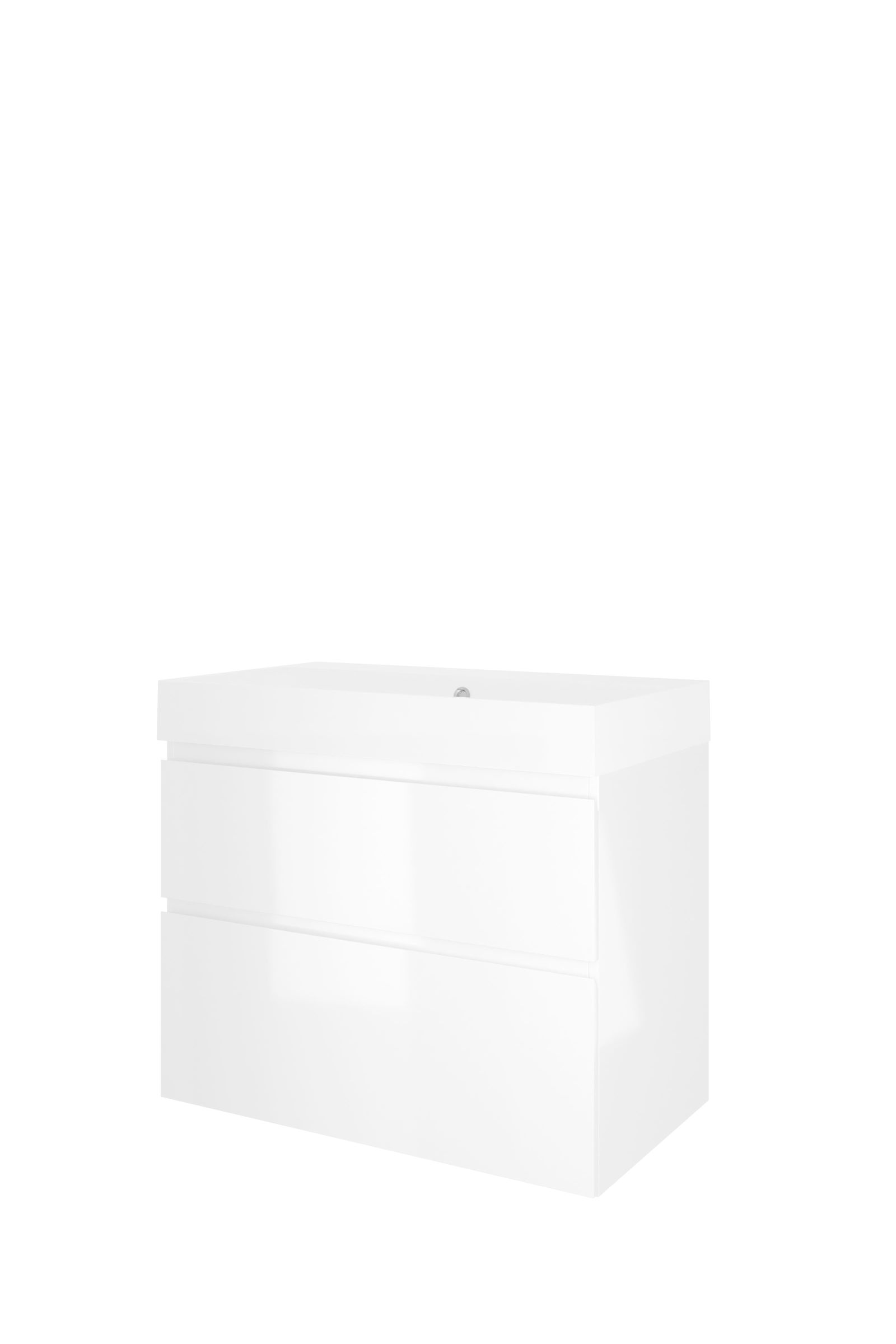 Proline set polystone Loft wast. z. krgt. en onderk. a-sym. 1817064 Glans wit/Mat wit H700xB800xD460