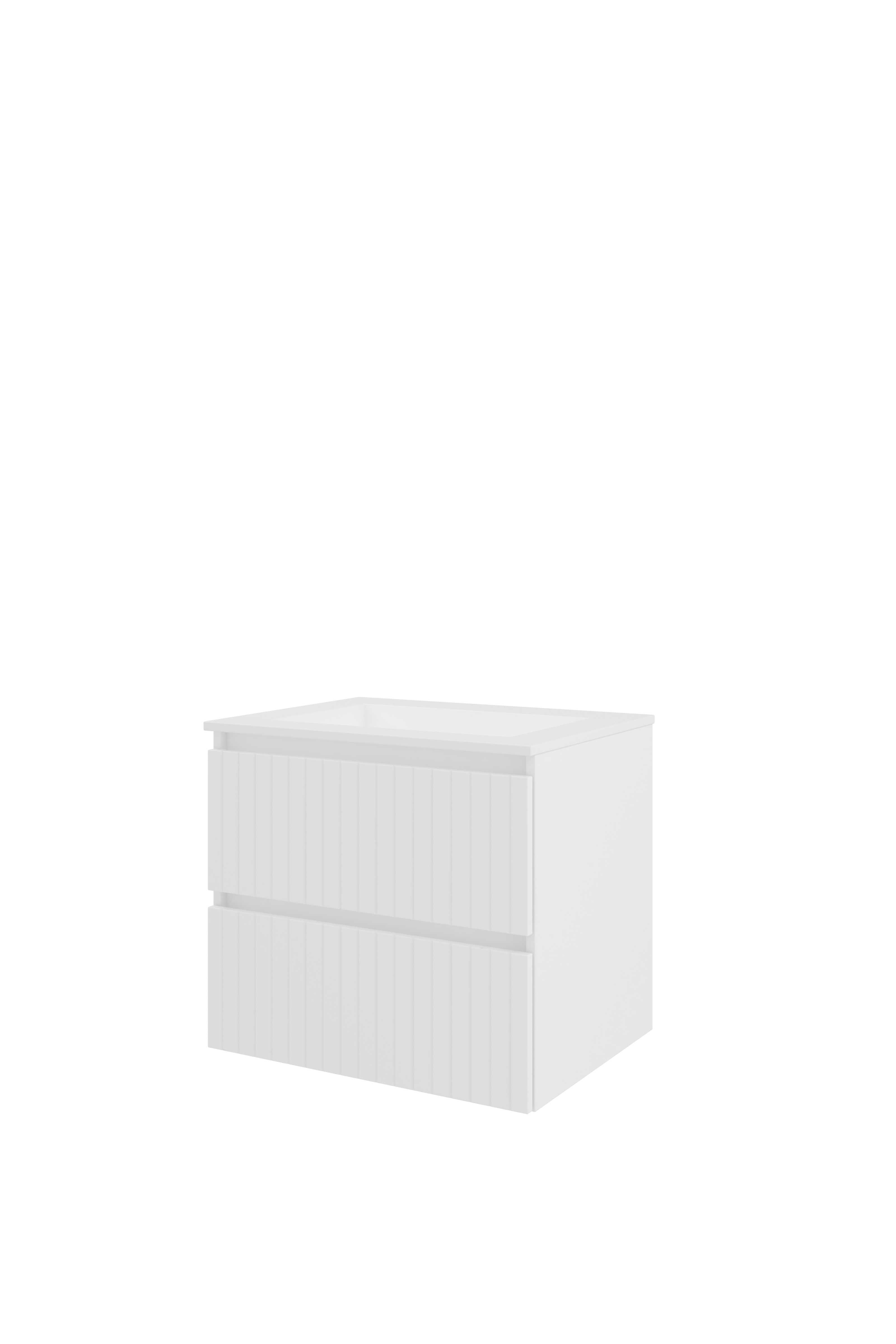 Proline Set polystone Elegant wast. z. krgt. en onderkast sym. gefr. 1818404 Glans wit/Mat wit 600x460x540