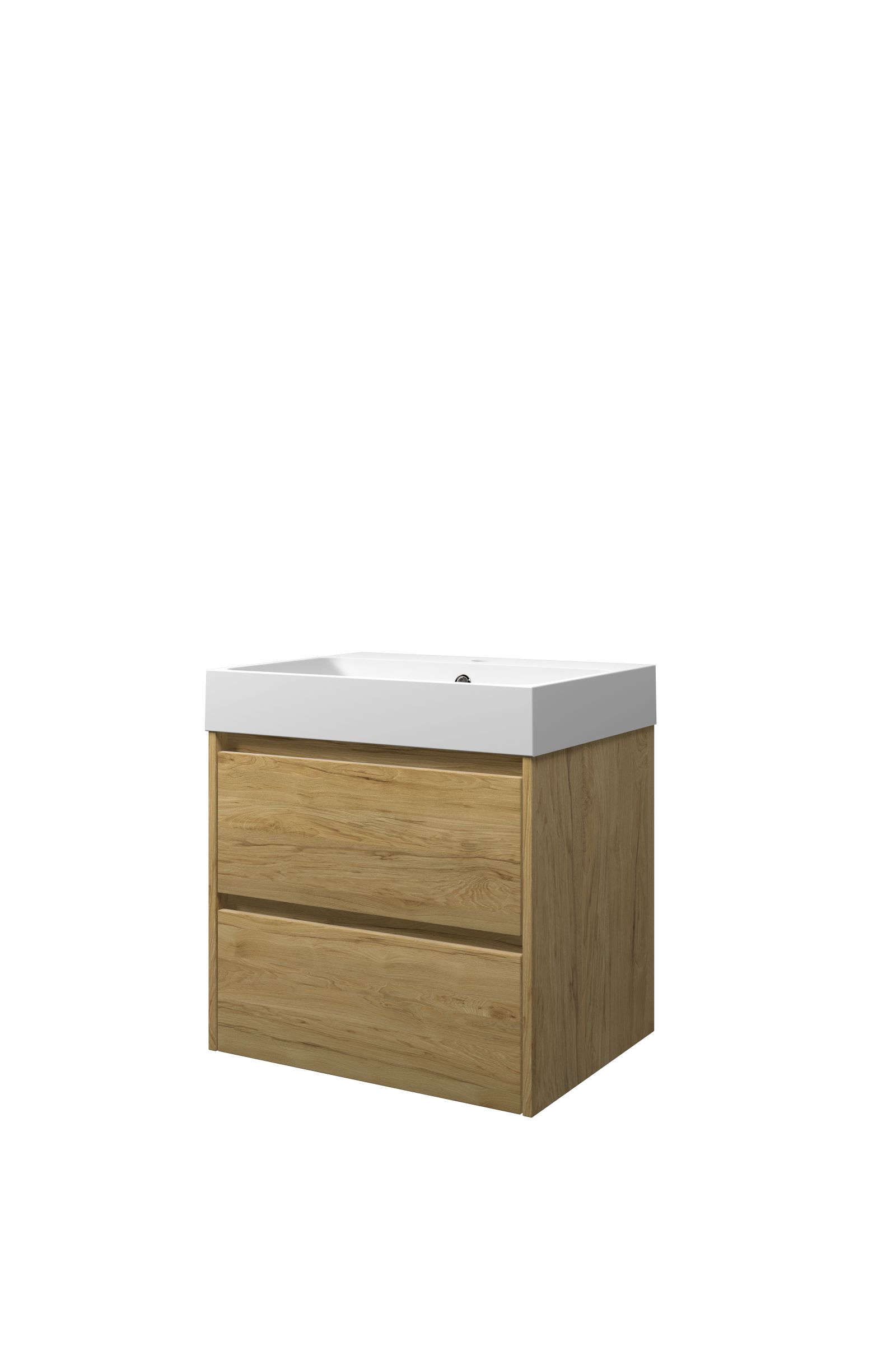 Proline set polystone Loft wast. met 1 krgt. en onderk. sym. 1816832 Ideal oak/Mat wit H620xB600xD460