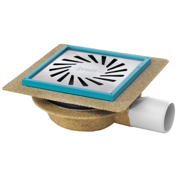 Aquaberg vloerput ABS bezand zu 50 mm flens/voegframe 6mm x 7.5mm verstelbaar vert-hor 2032 - 146x146mm