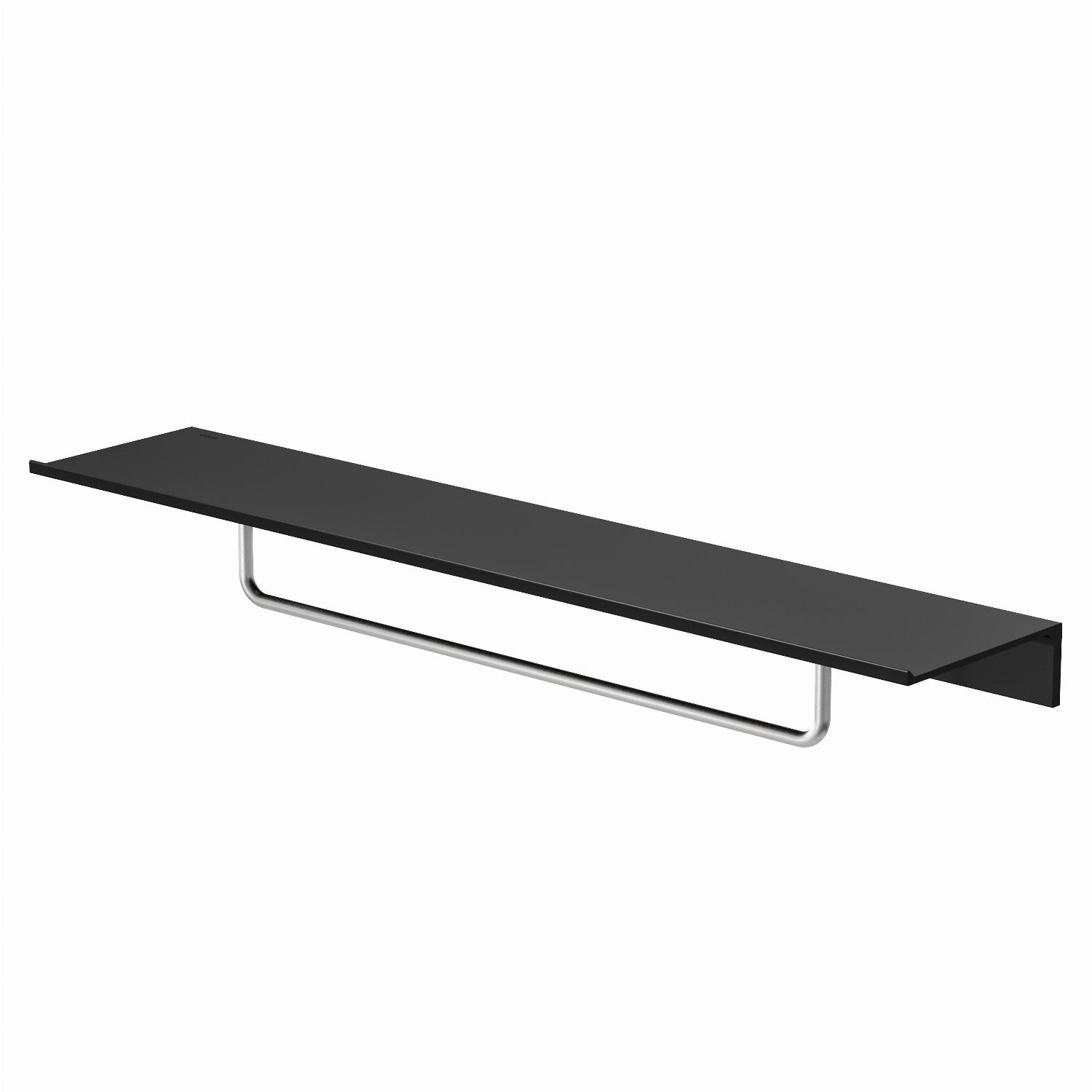 Geesa Leev Planchet 60 cm Zwart met handdoekrek 40 cm RVS geborsteld 918207-05-600