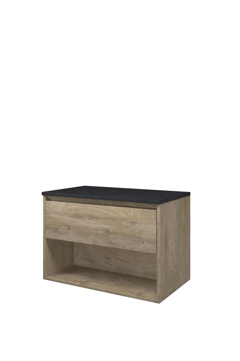 Proline Top afdekplaat hardsteen onderk. m. schap H540xB800xD460 Raw oak/Blue stone / 1817871