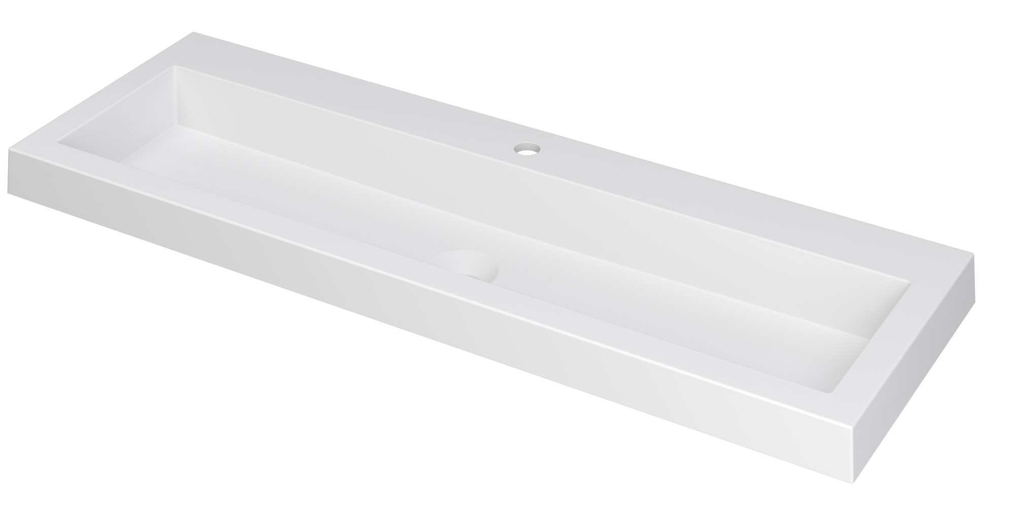 INK Dock wast. Polystone met 1 krgt. 3415331 Mat wit H60xB1200xD400