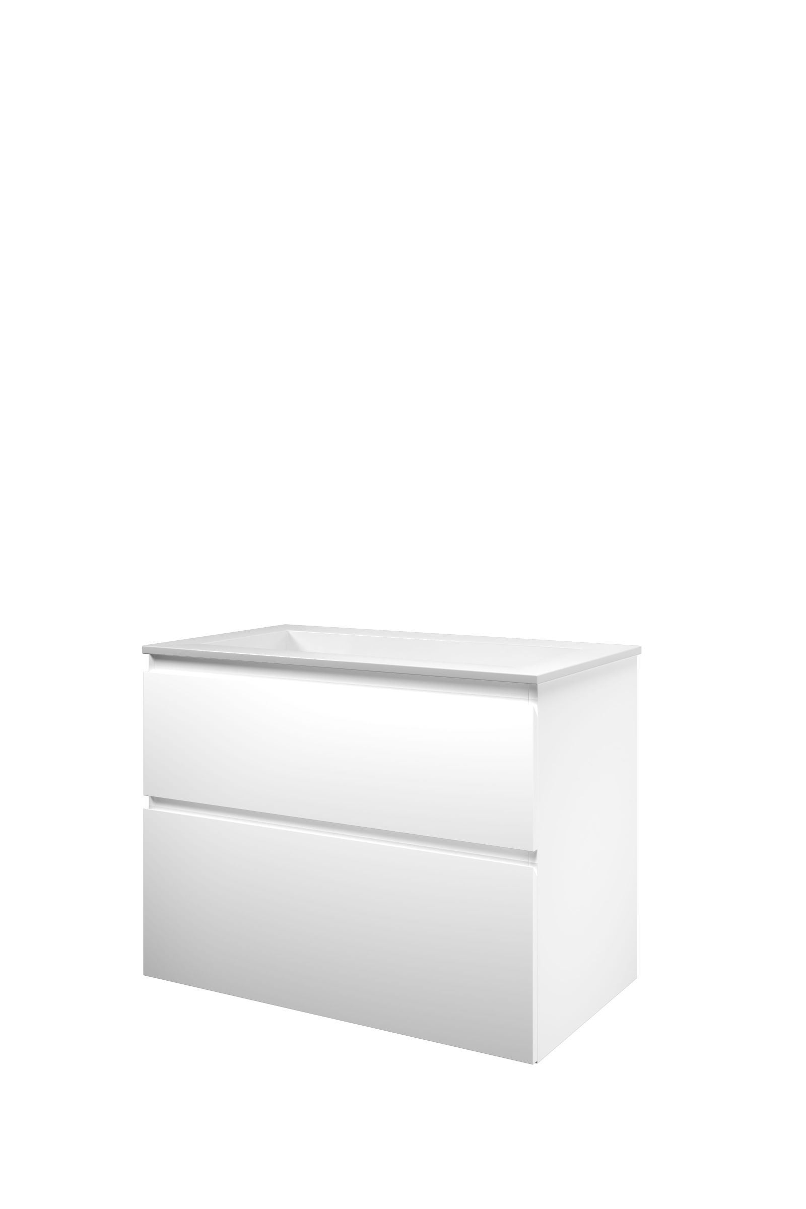 Proline set polystone Elegant wast. z. krgt. en onderk. a-sym. 1816345 Mat wit/Glans wit H620xB800xD460