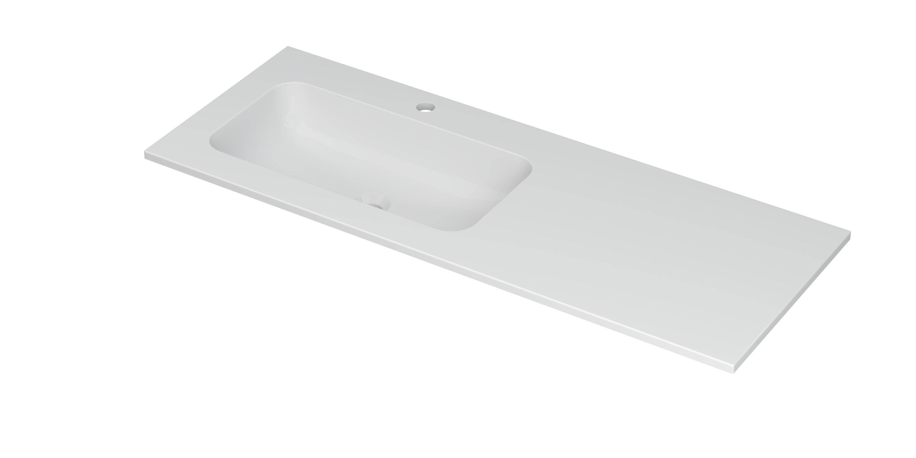 INK Aspekt wastafel pors. m. kom 45 L m. 1 krgt. 207236 m. wit H25xB15xD1200