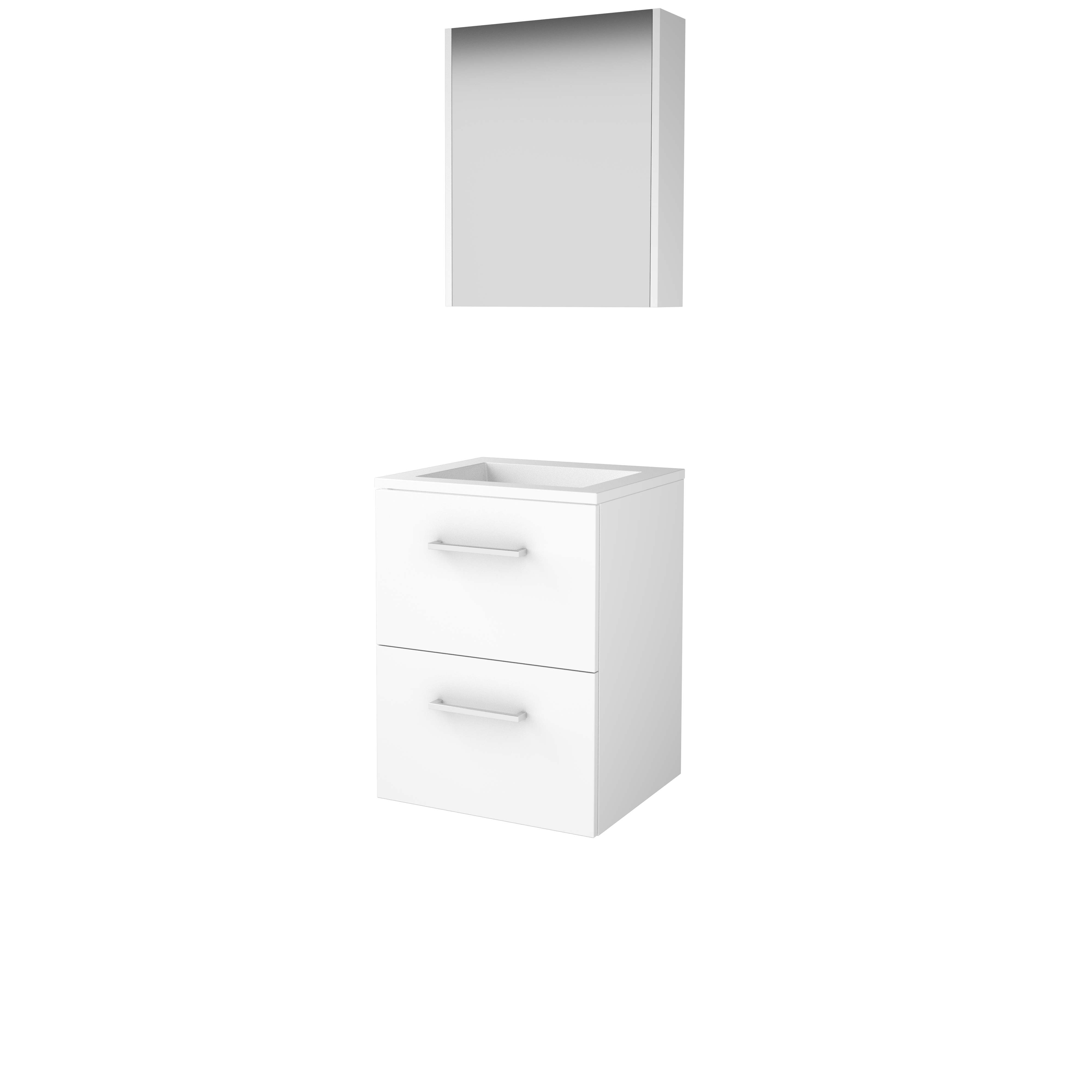 Basic Comfort 46 set 50x46cm met gr. 2 la Acryl wast. 0 krgt. incl. kast C46GR50A0IW Ice White