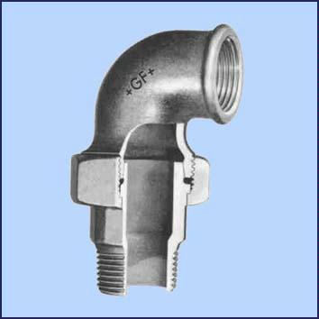 Zwarte haakse koppeling bnxbt no.98 3/8