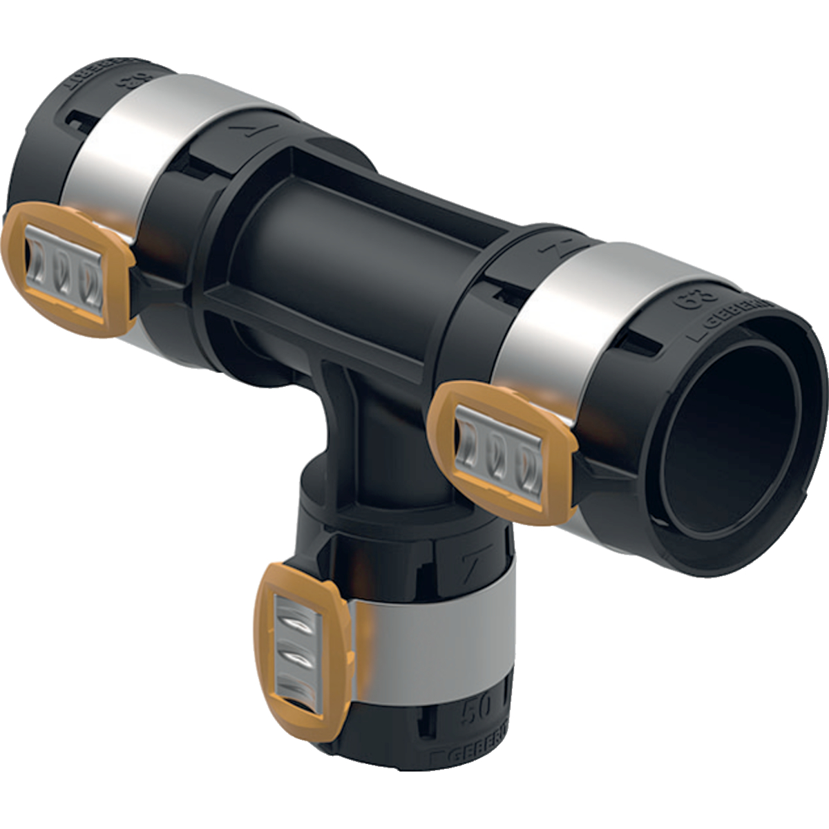 Geberit FlowFit verloop T-stuk PPSU 75-50-75 620.137.00.1