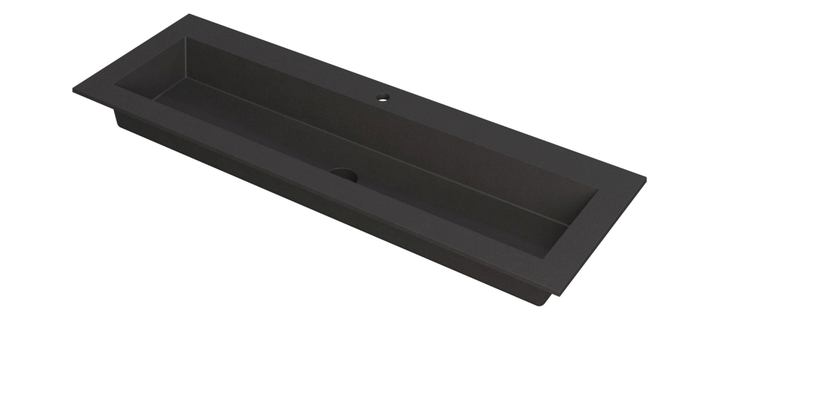 INK Kraft wastafel enkele bak 1 krgt 3417303 Quartz zwart H10xB1400xD450