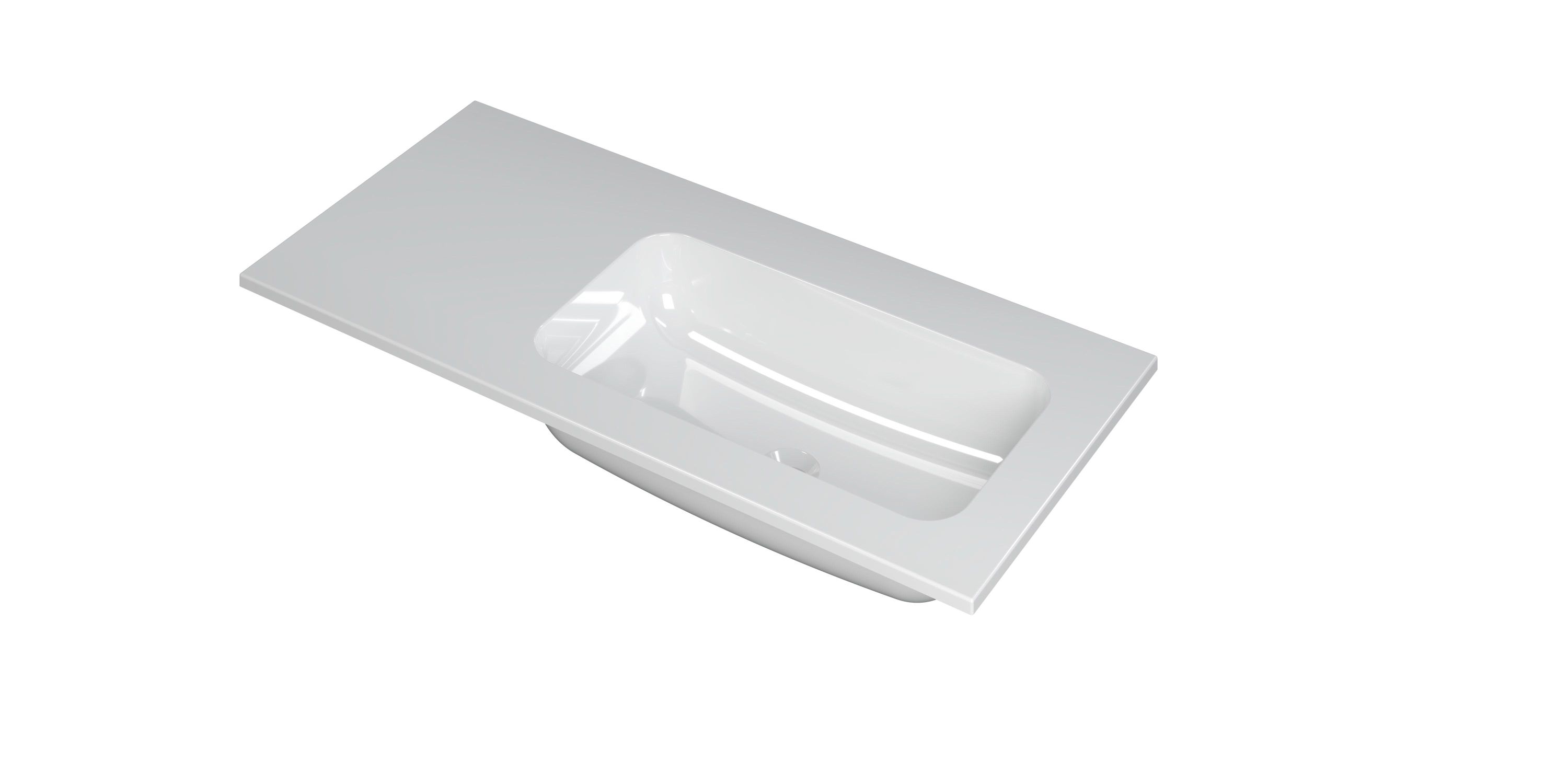 INK Faktor wast. polystone rechts z. krgt. 3407017 Glans wit H15xB1000xD450