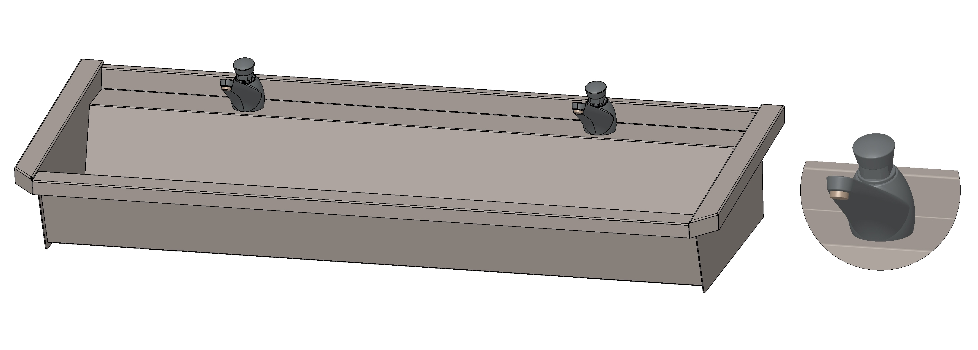Intersan Sanilav muurwastrog rvs 2p 120 zelfs.krn SANILAV 5.0-2-L3