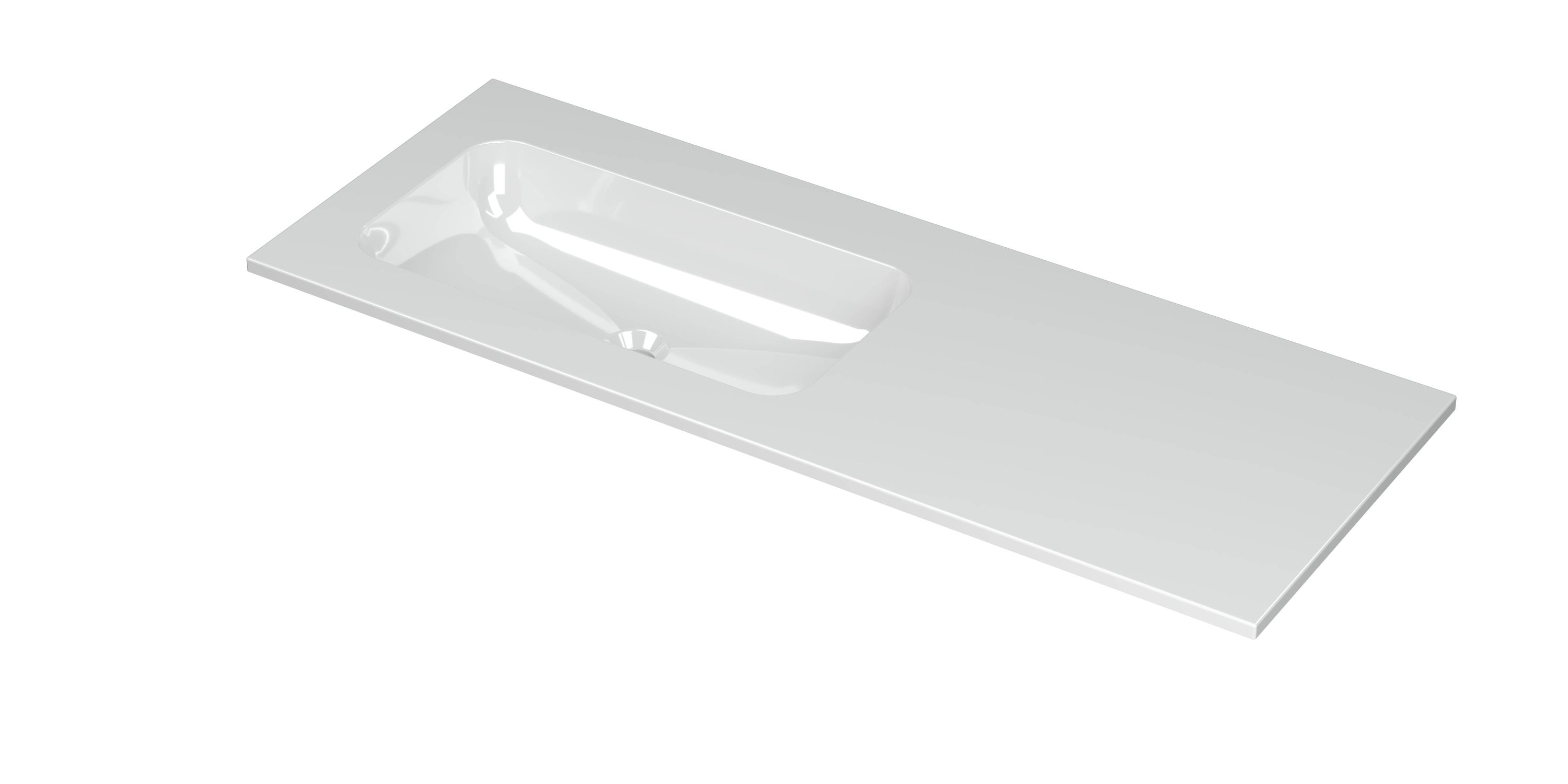 INK Aspekt wastafel pors. m. kom 45 L z. krgt. 207035 Glans wit 1200mm