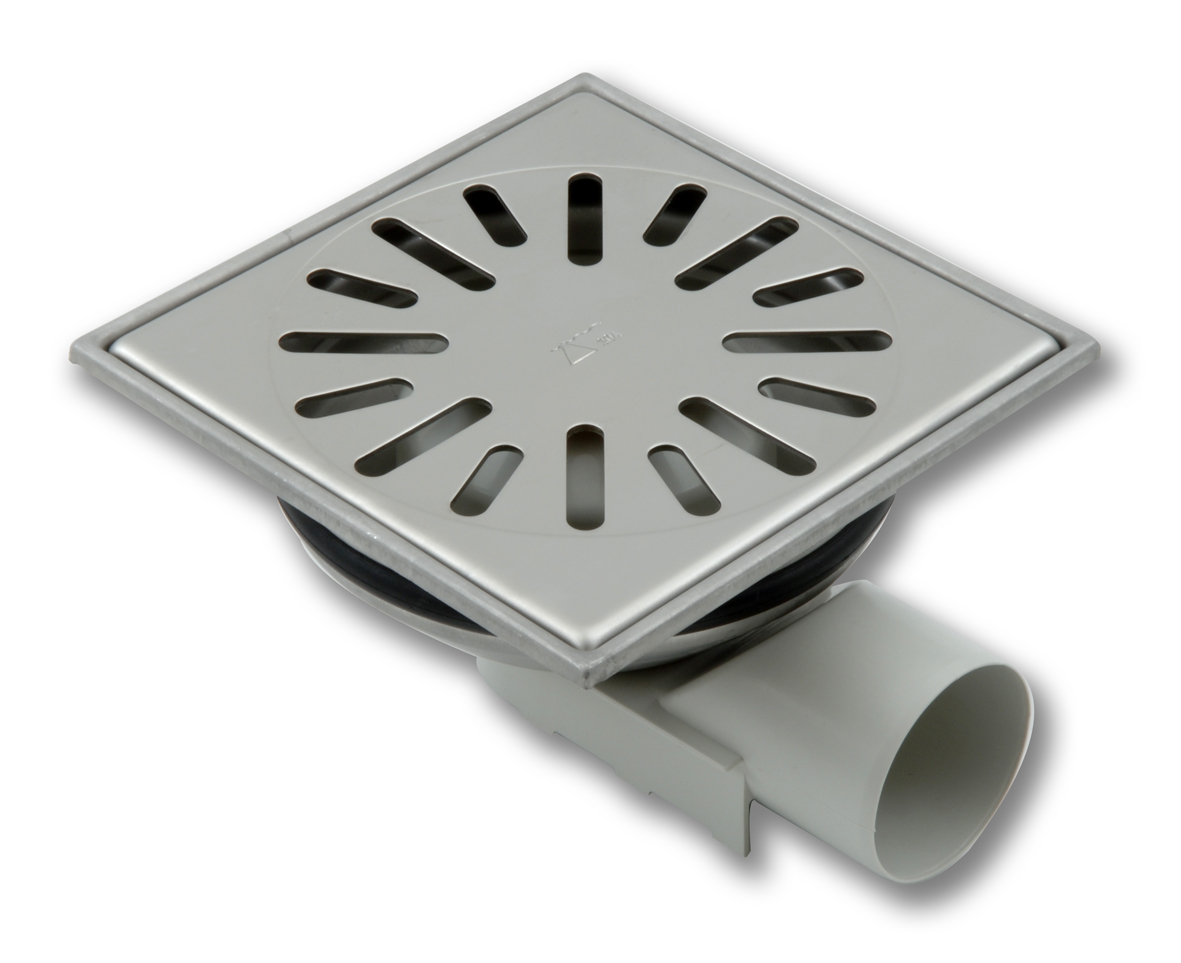 Aquaberg RVS put m/RVS rooster zij-uitlaat 4750 15x15cm